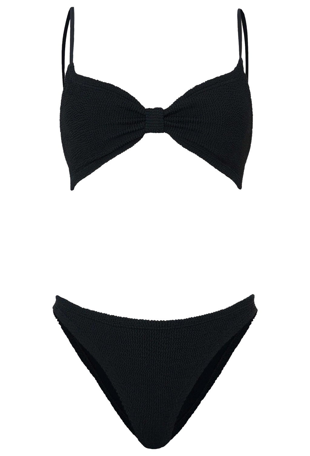 Black bikini set on a white background