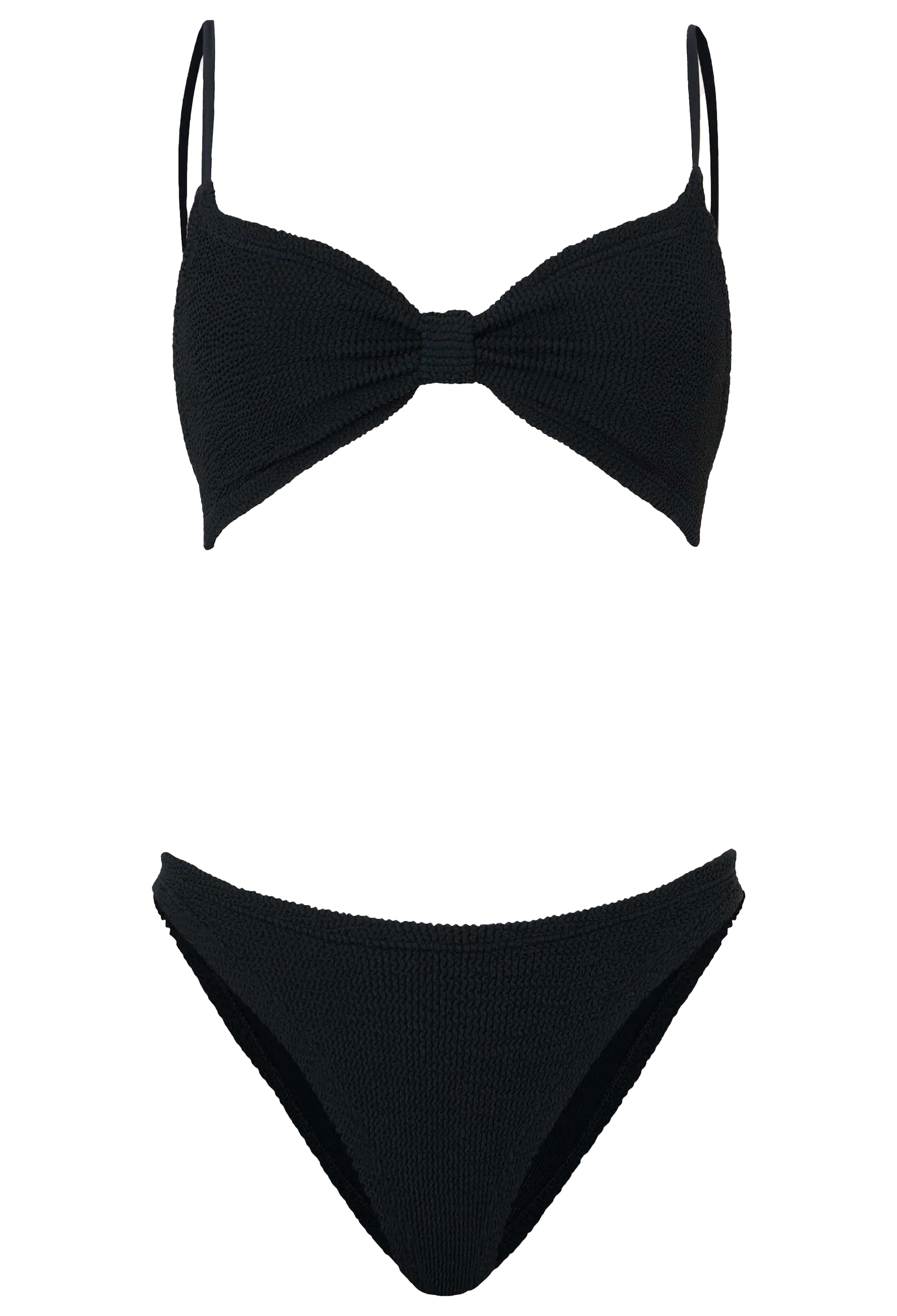 Black bikini set on a white background