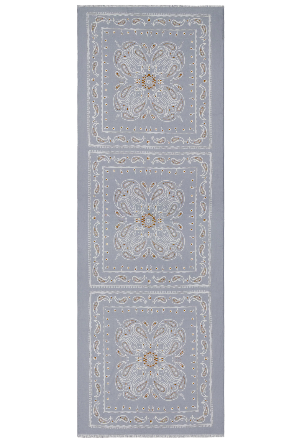 Decorative rug with floral patterns on a light gray background