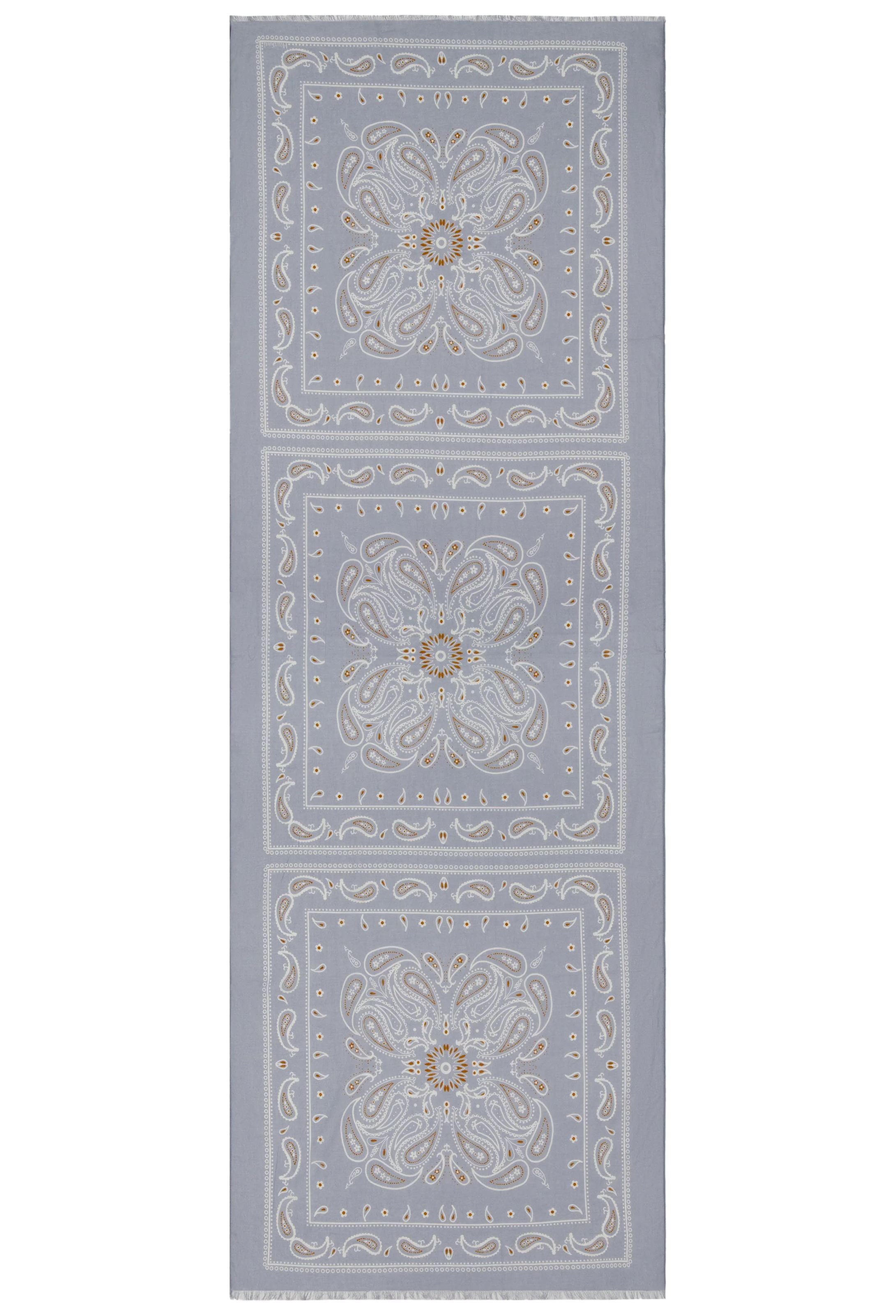 Decorative rug with floral patterns on a light gray background