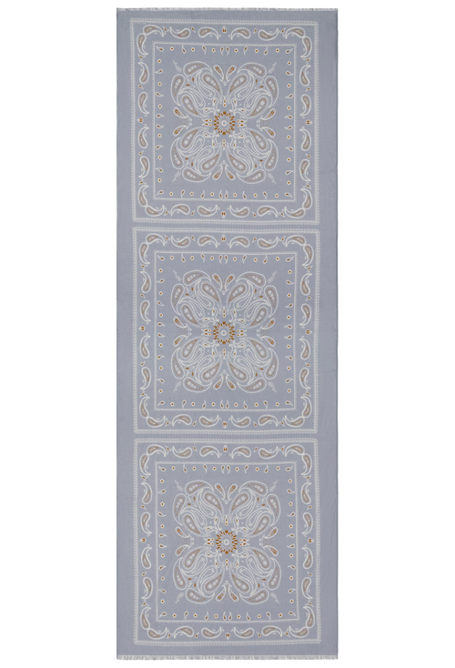 Decorative rug with floral patterns on a light gray background