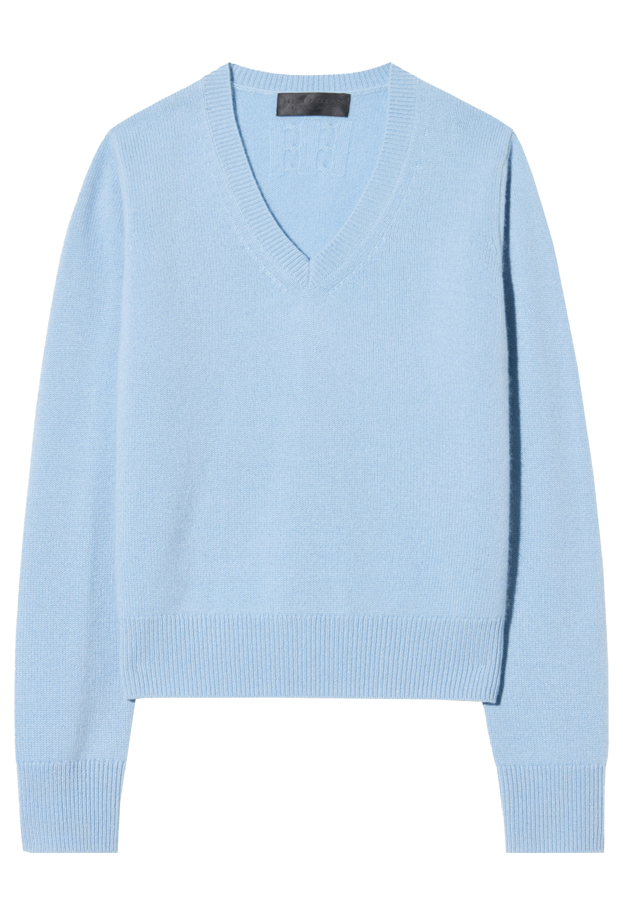 Light blue sweater on a white background