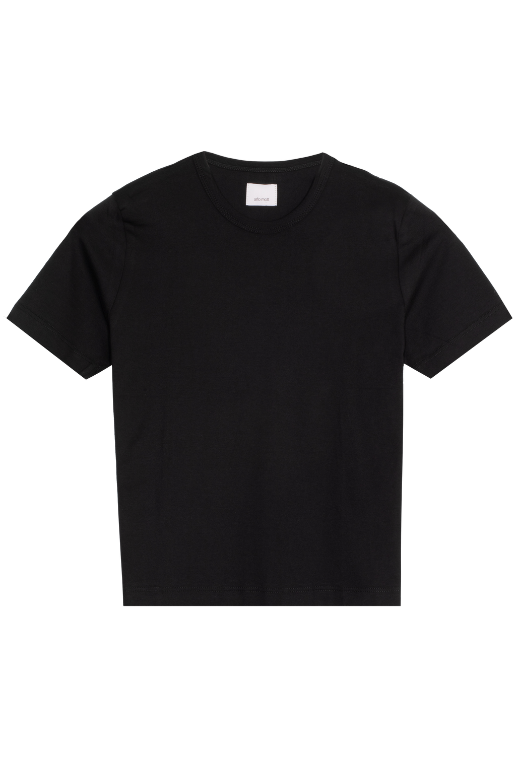 Black t-shirt on a white background