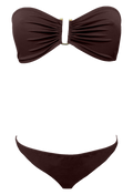 Brown bikini set on a white background