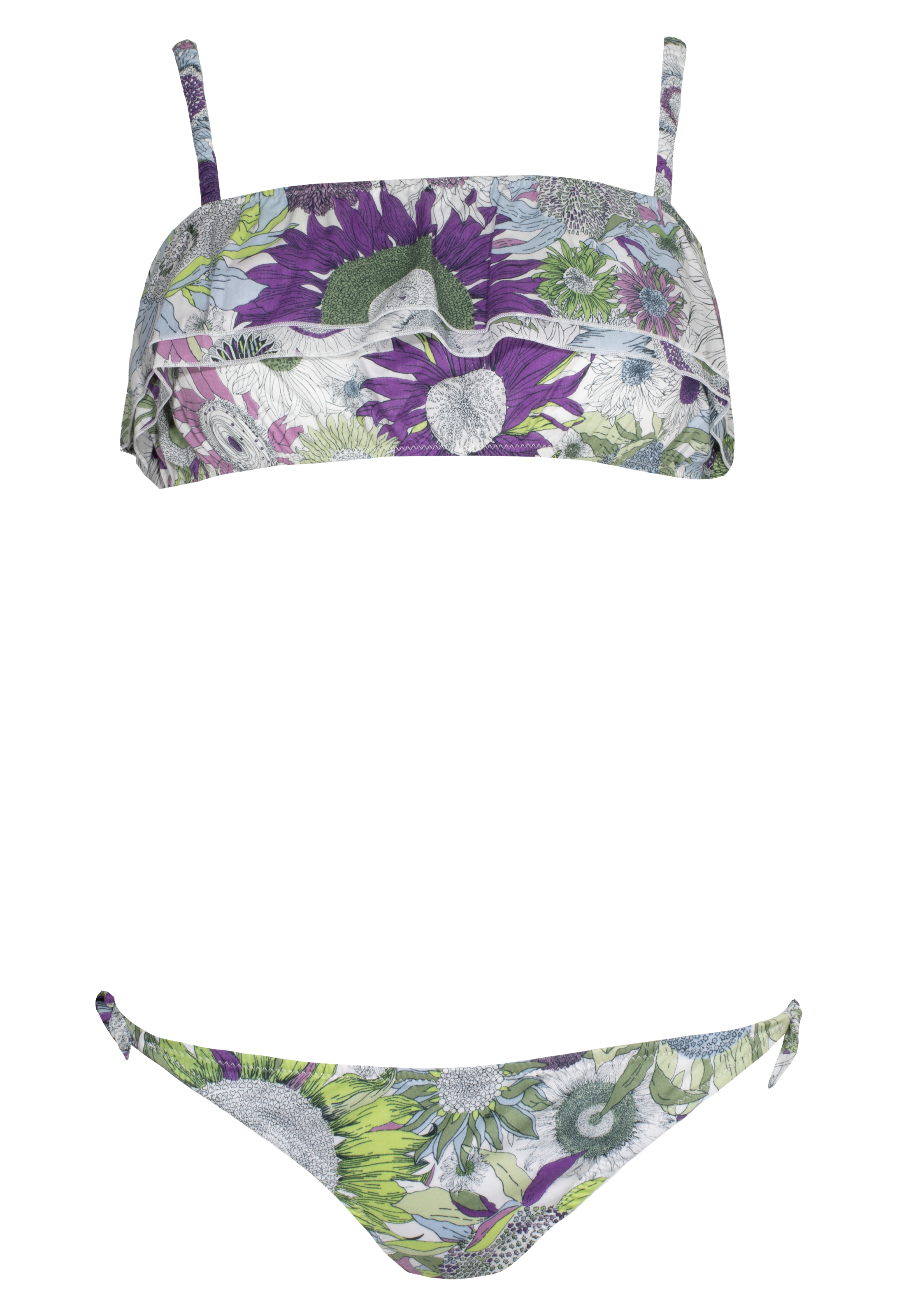 Floral bikini set on a white background