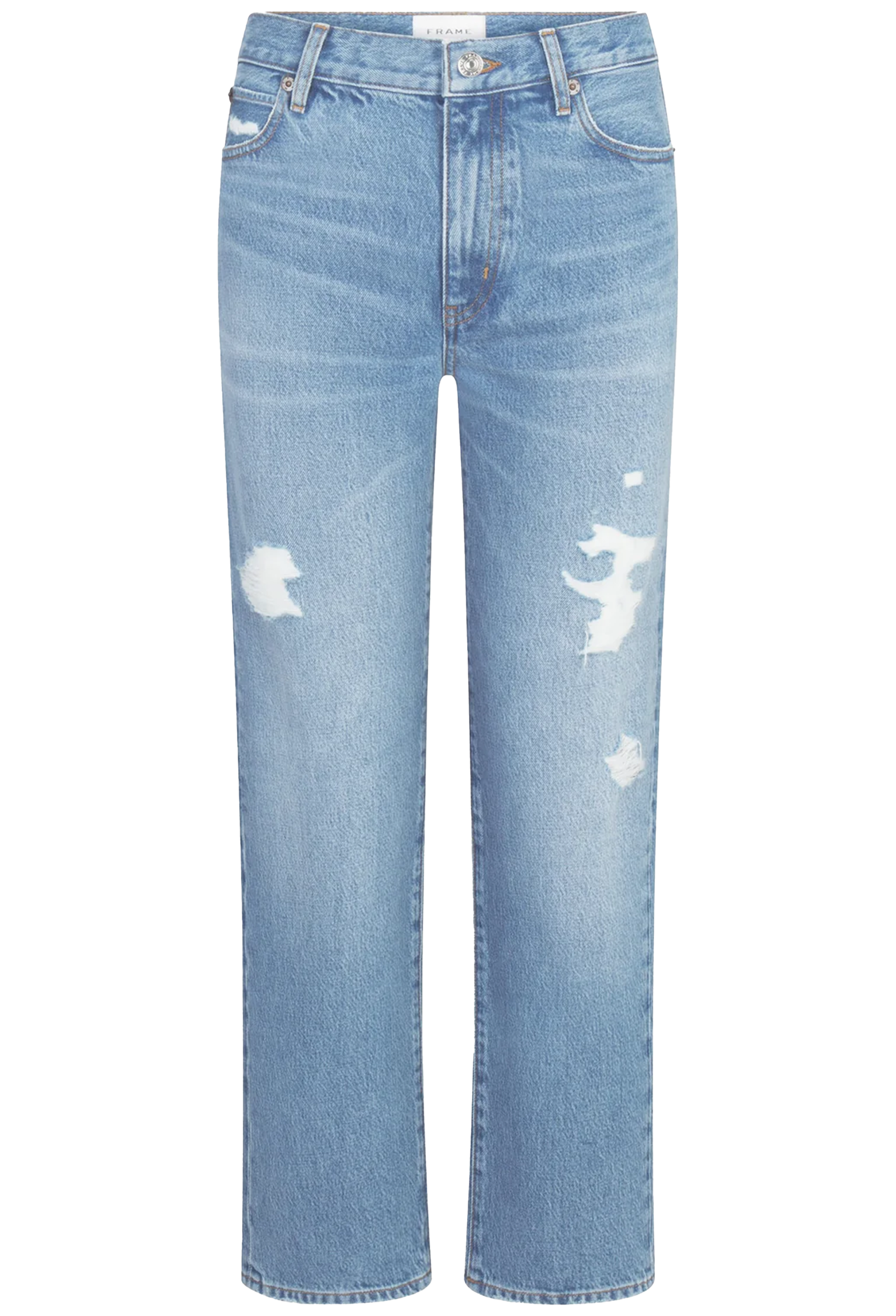 blue jeans against a white background