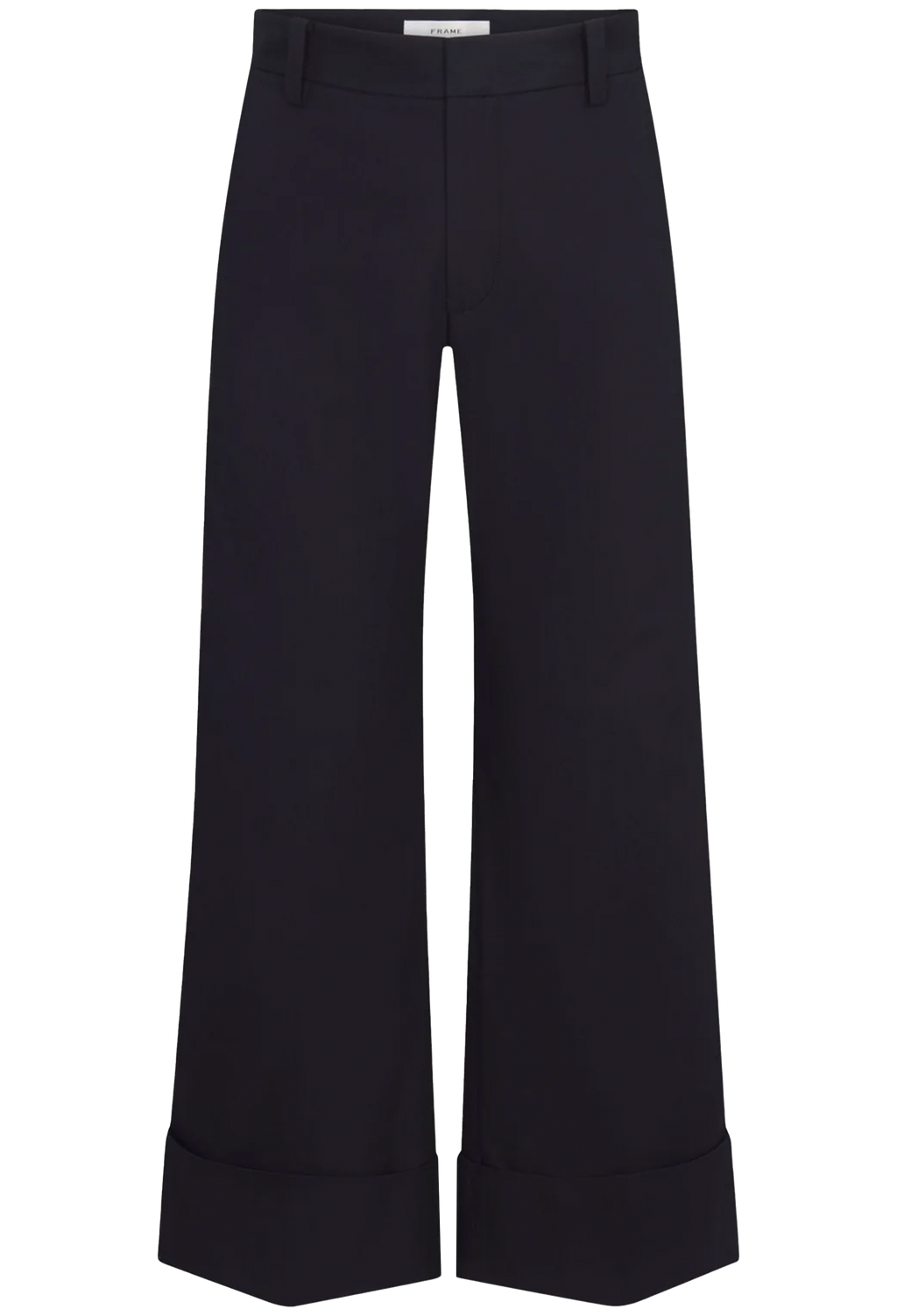 navy wide-leg pants on a white background