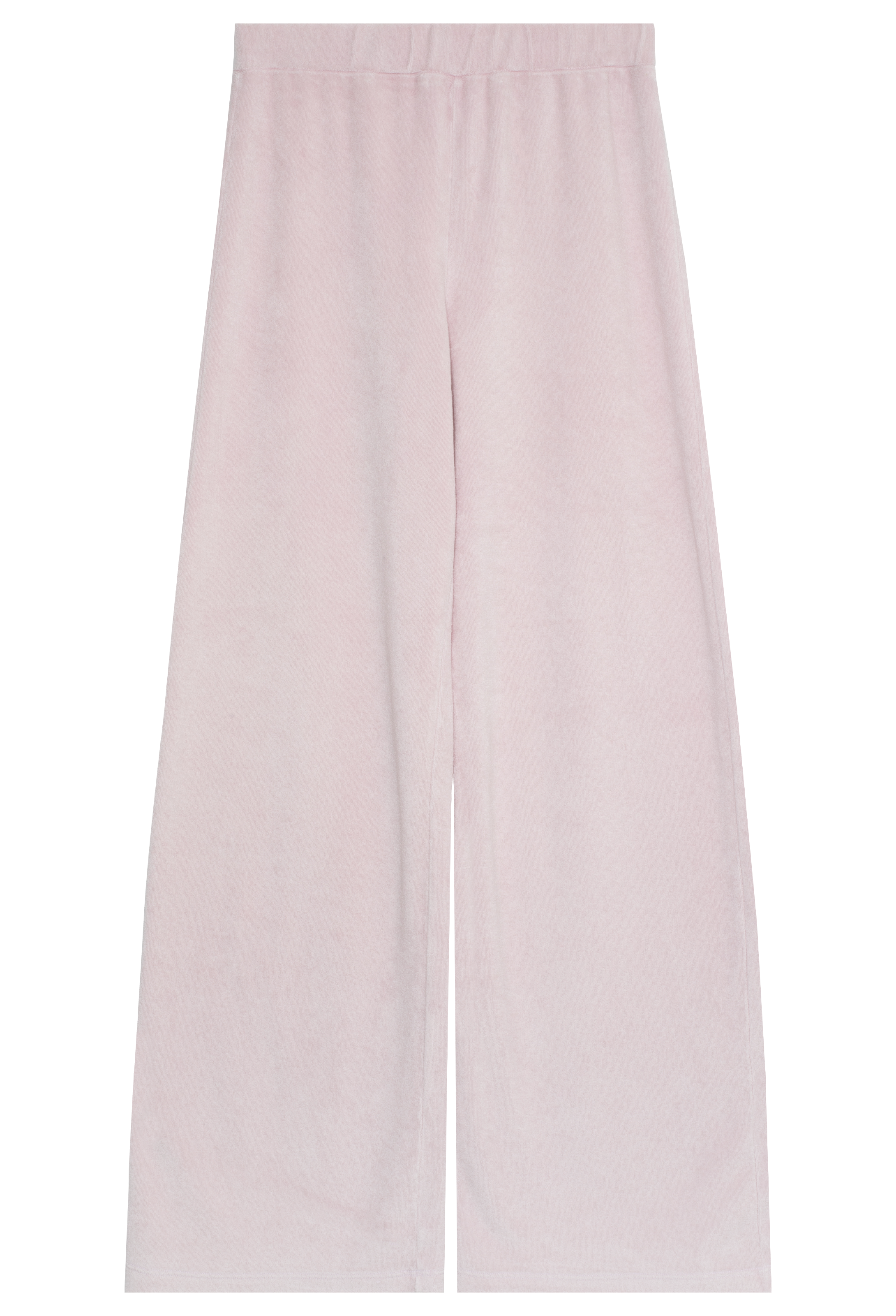 light purple terry cloth pants on a white background