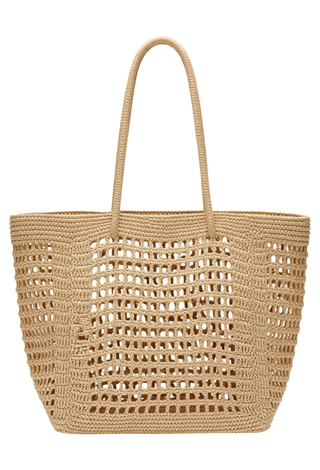 a natural straw beach tote bag
