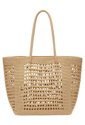 a natural straw beach tote bag