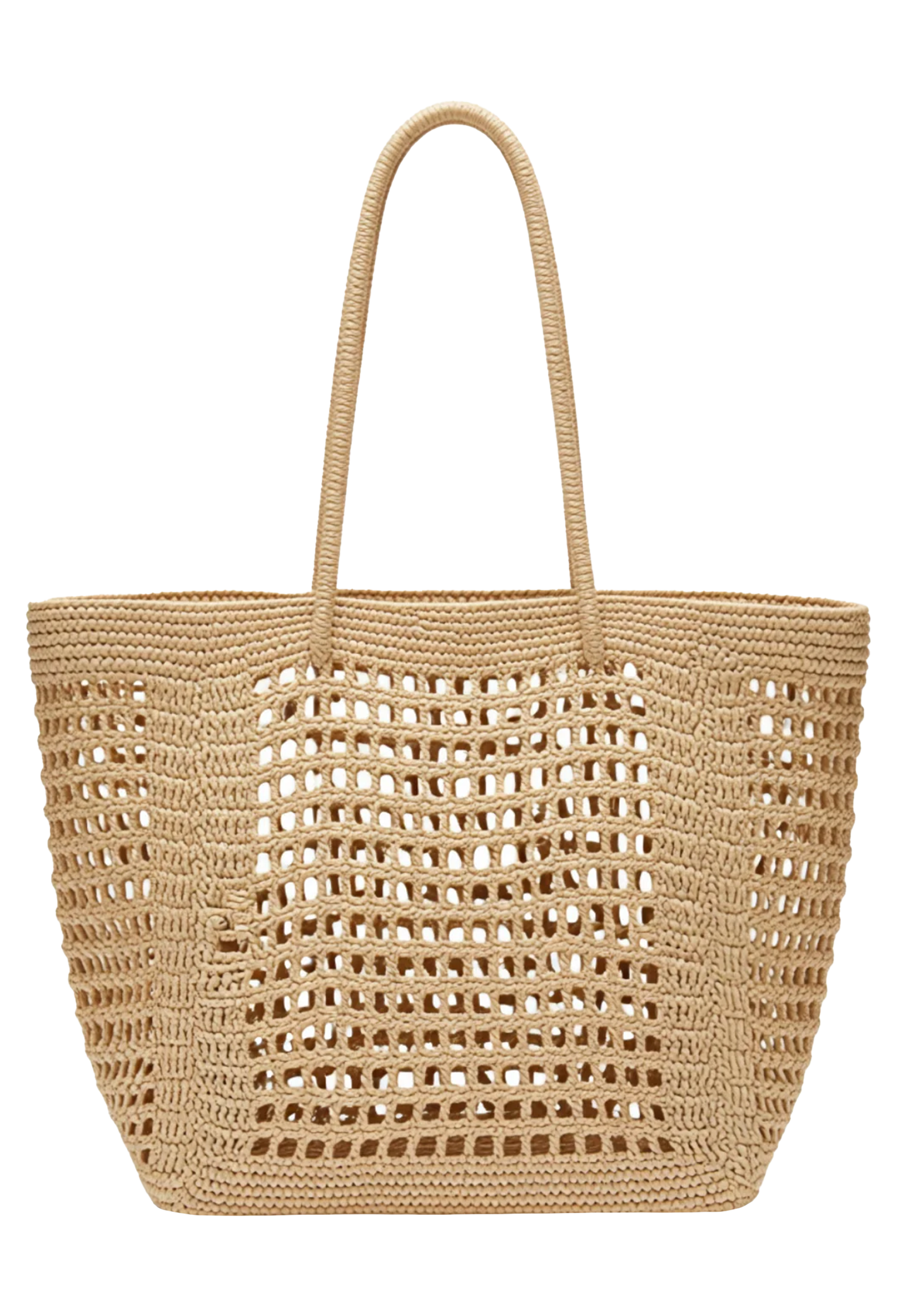 a natural straw beach tote bag