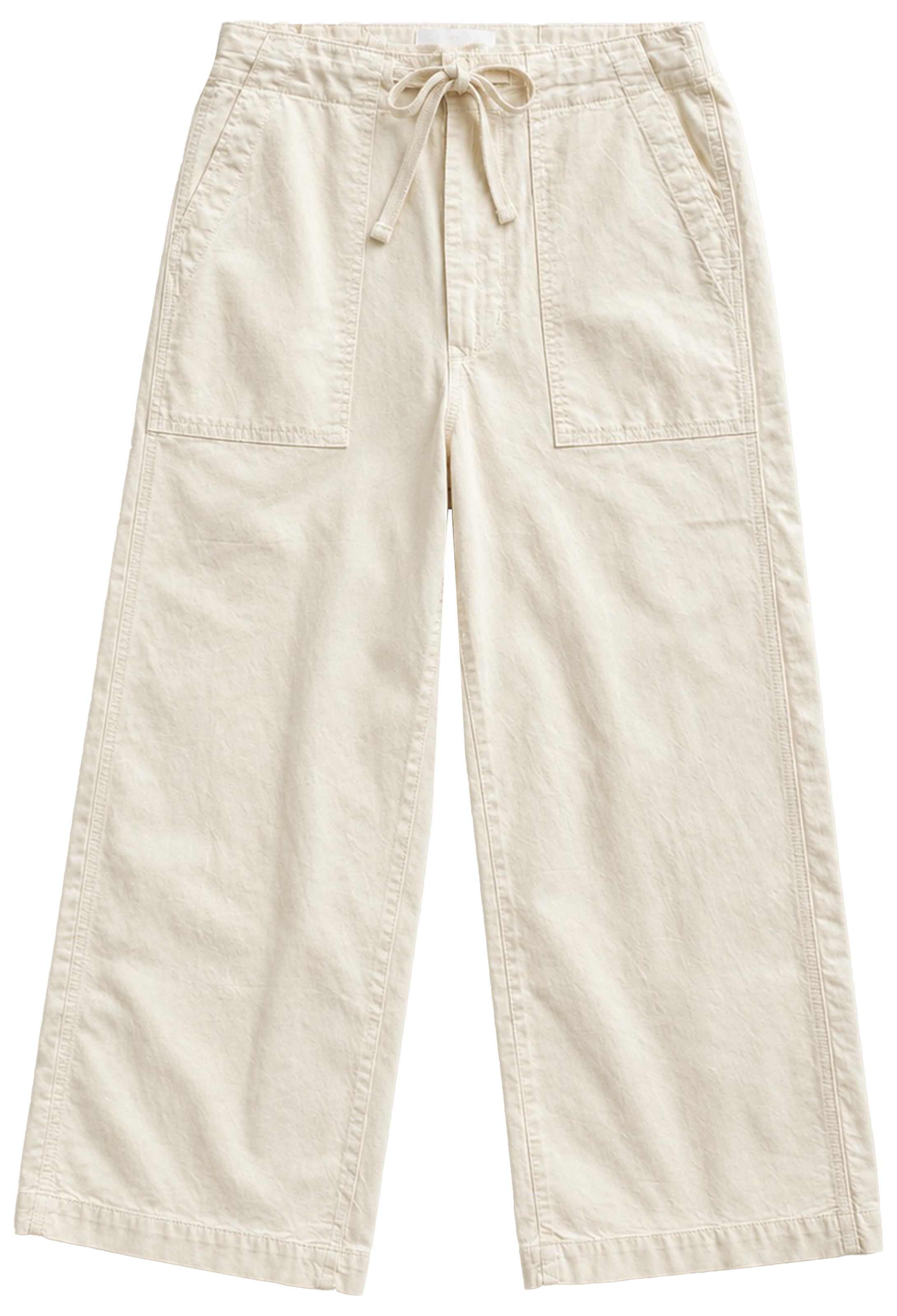 bone white drawstring pants on a white background