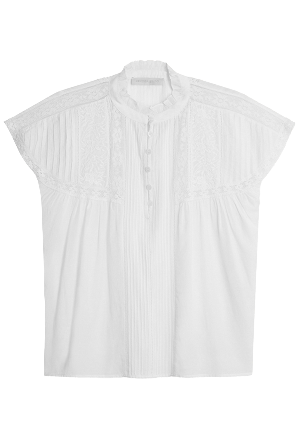 short sleeve white blouse on a white background