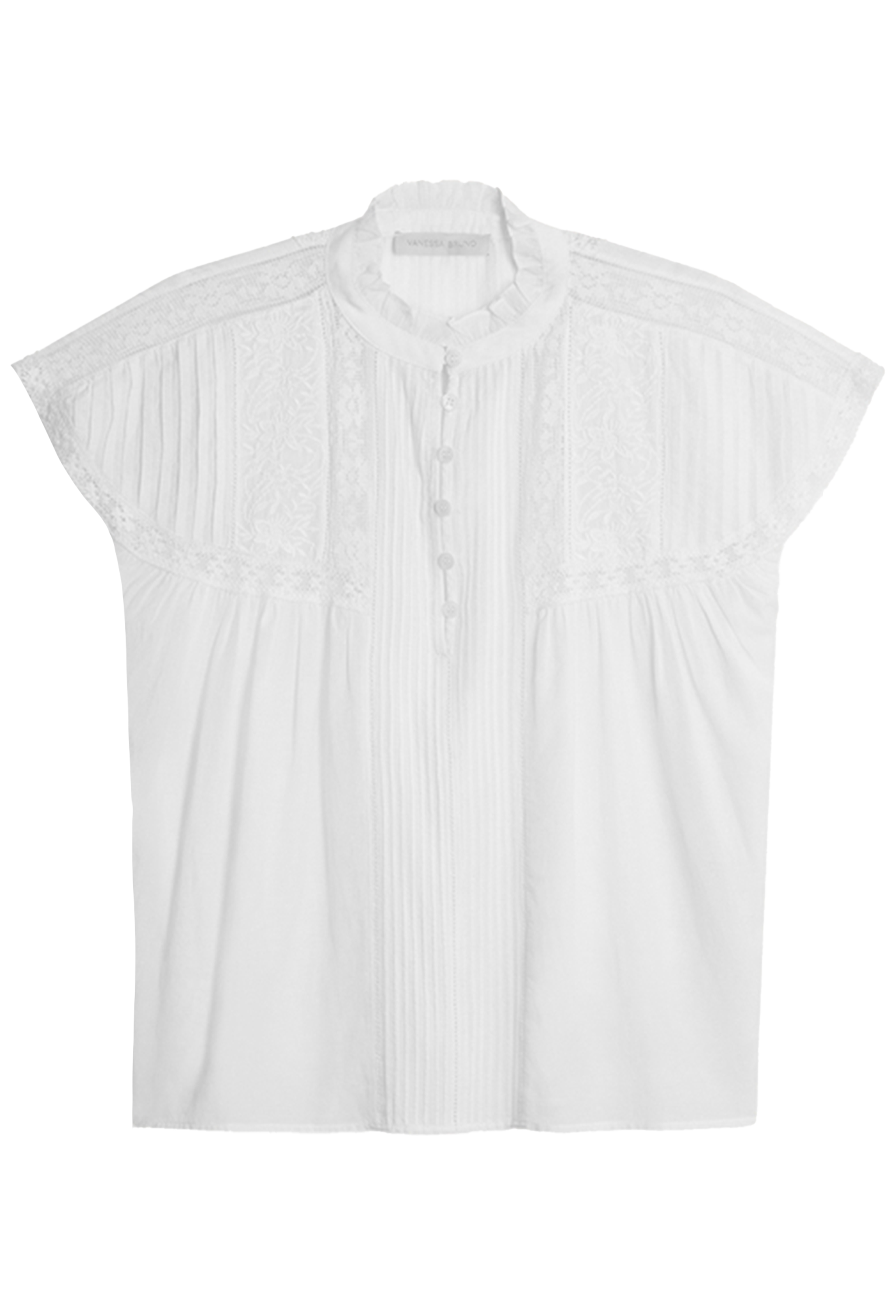 short sleeve white blouse on a white background