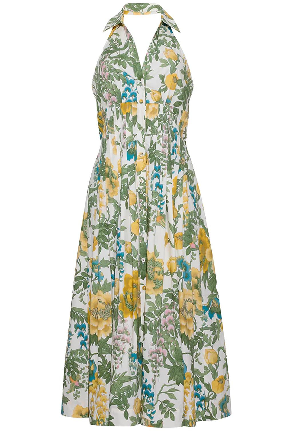 Floral patterned dress on a white background
