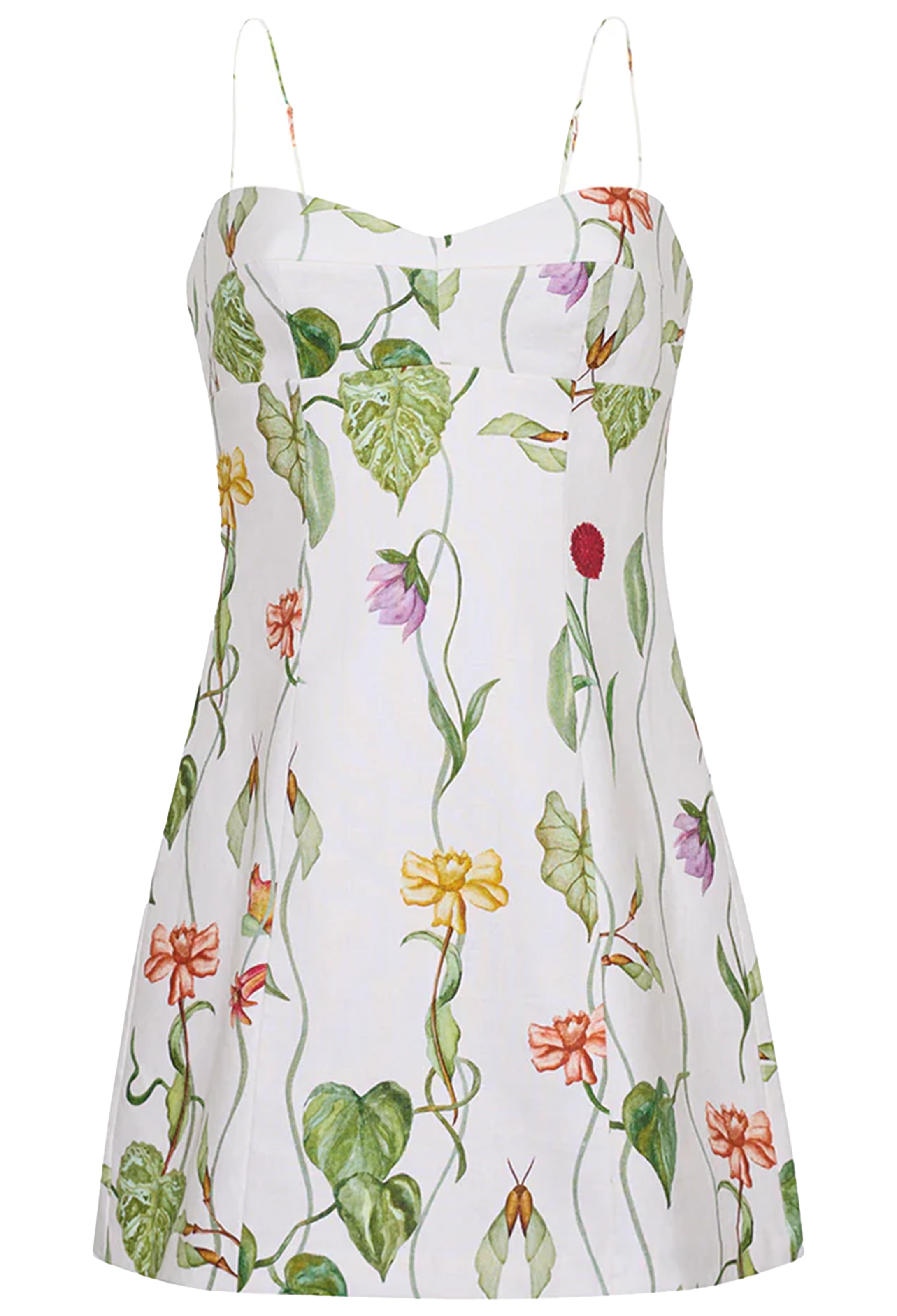 Floral patterned dress on a white background
