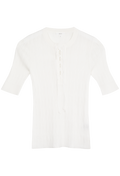 White blouse with short sleeves on a white background