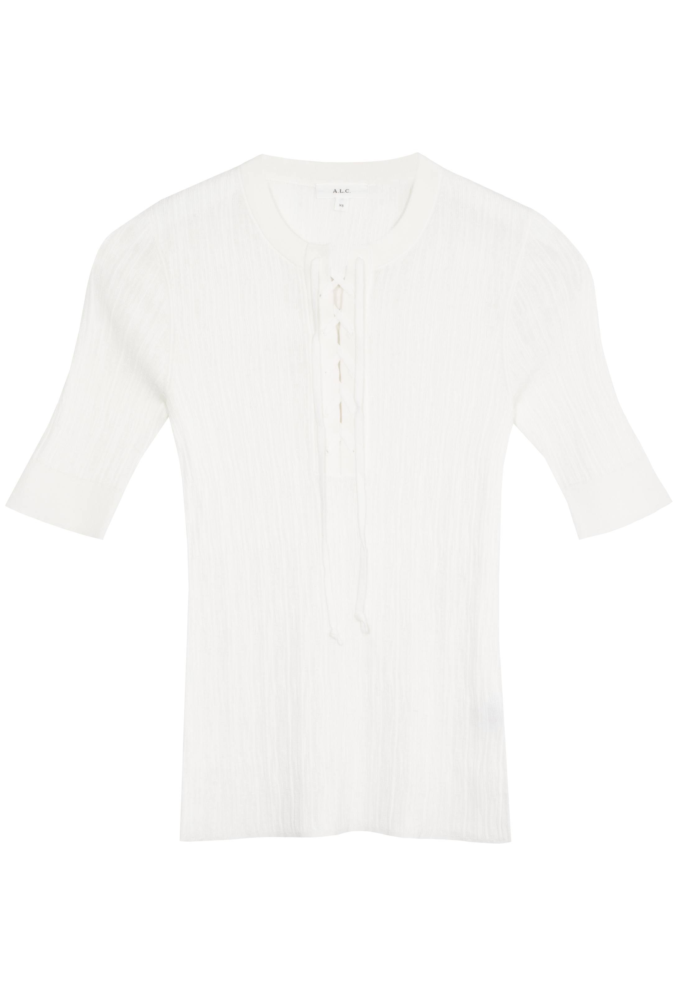 White blouse with short sleeves on a white background