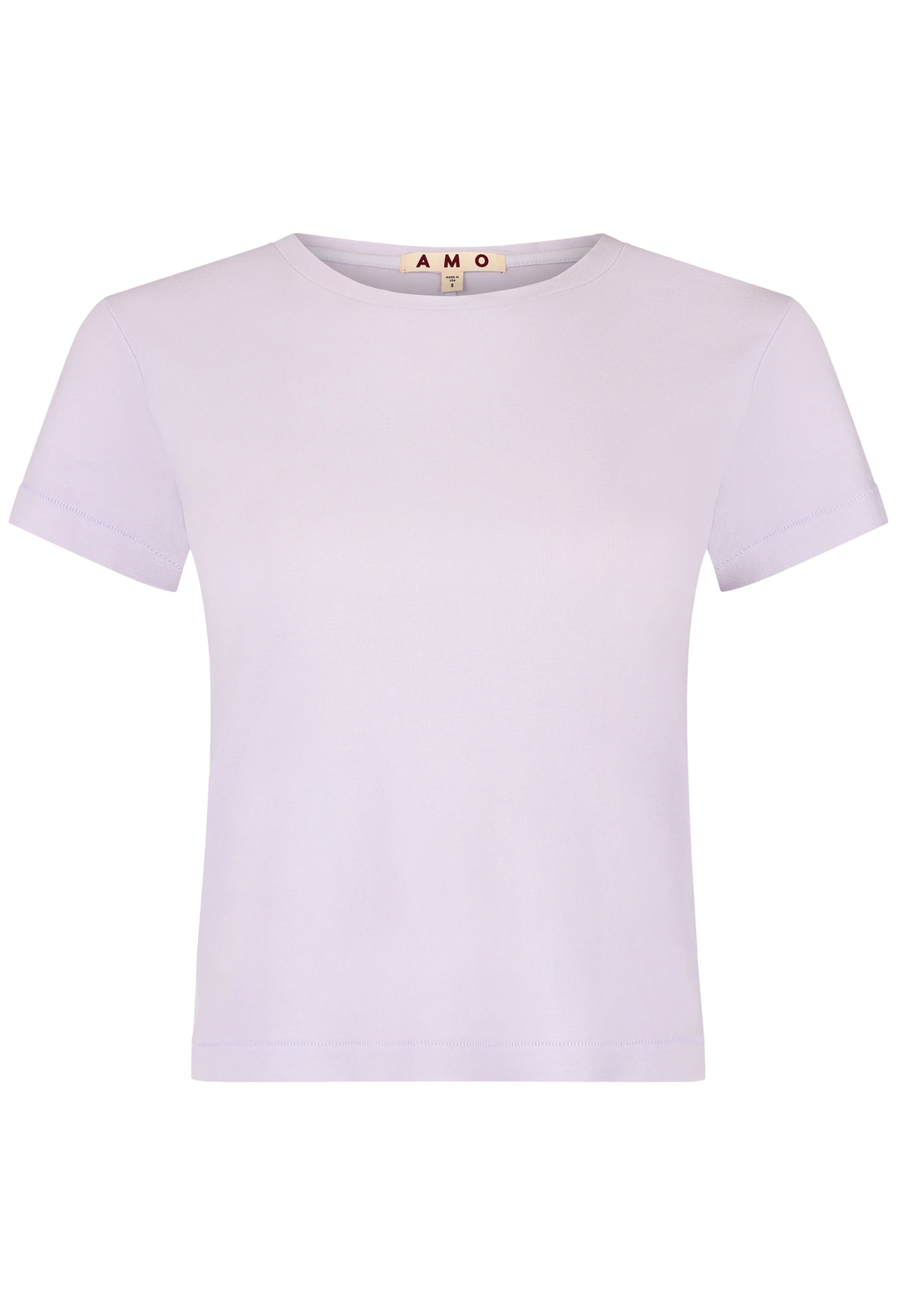 Plain light purple t-shirt on a white background