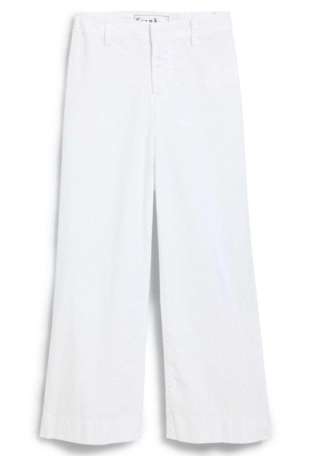 White wide-leg pants on a white background