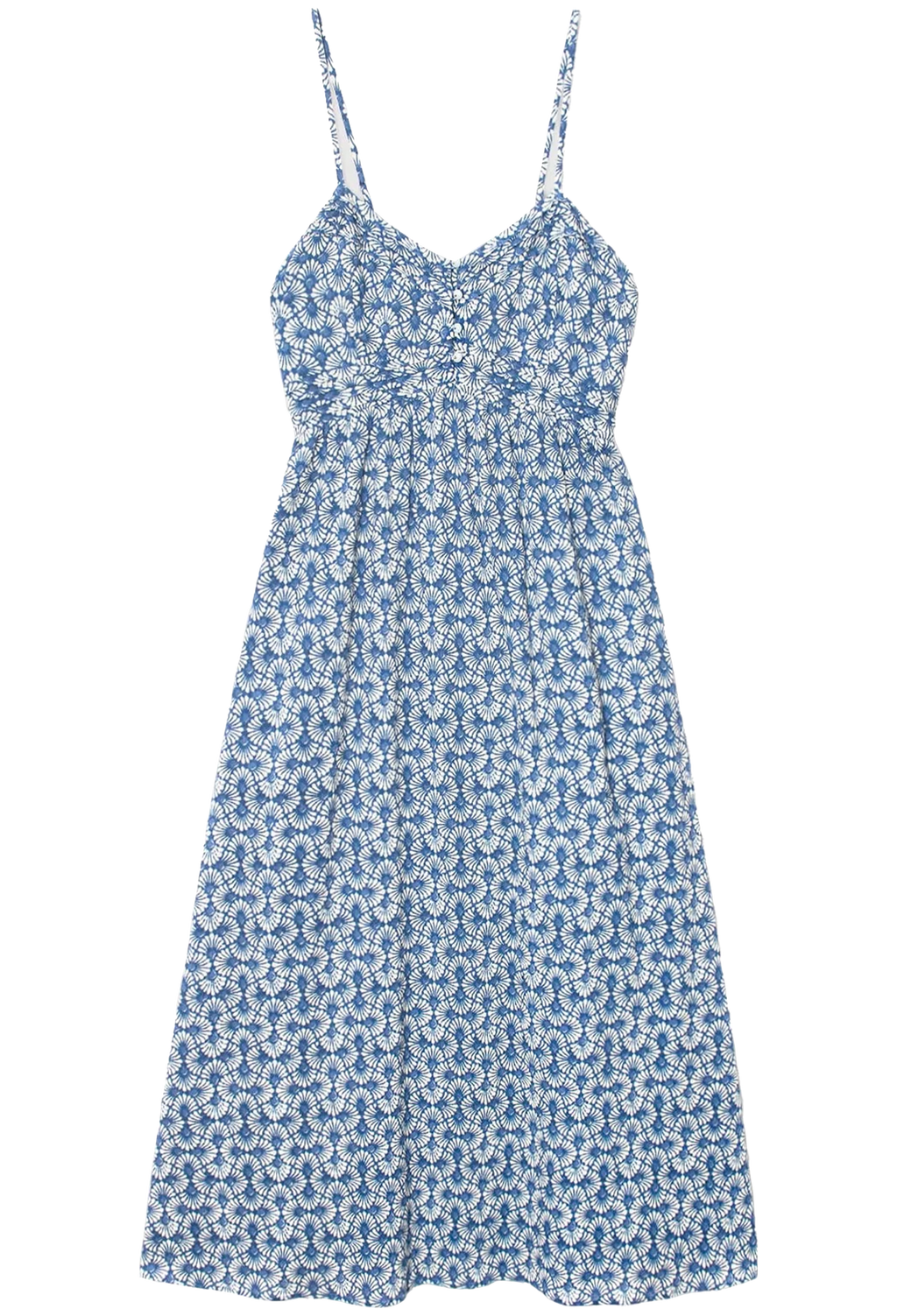 Blue floral dress on a transparent background
