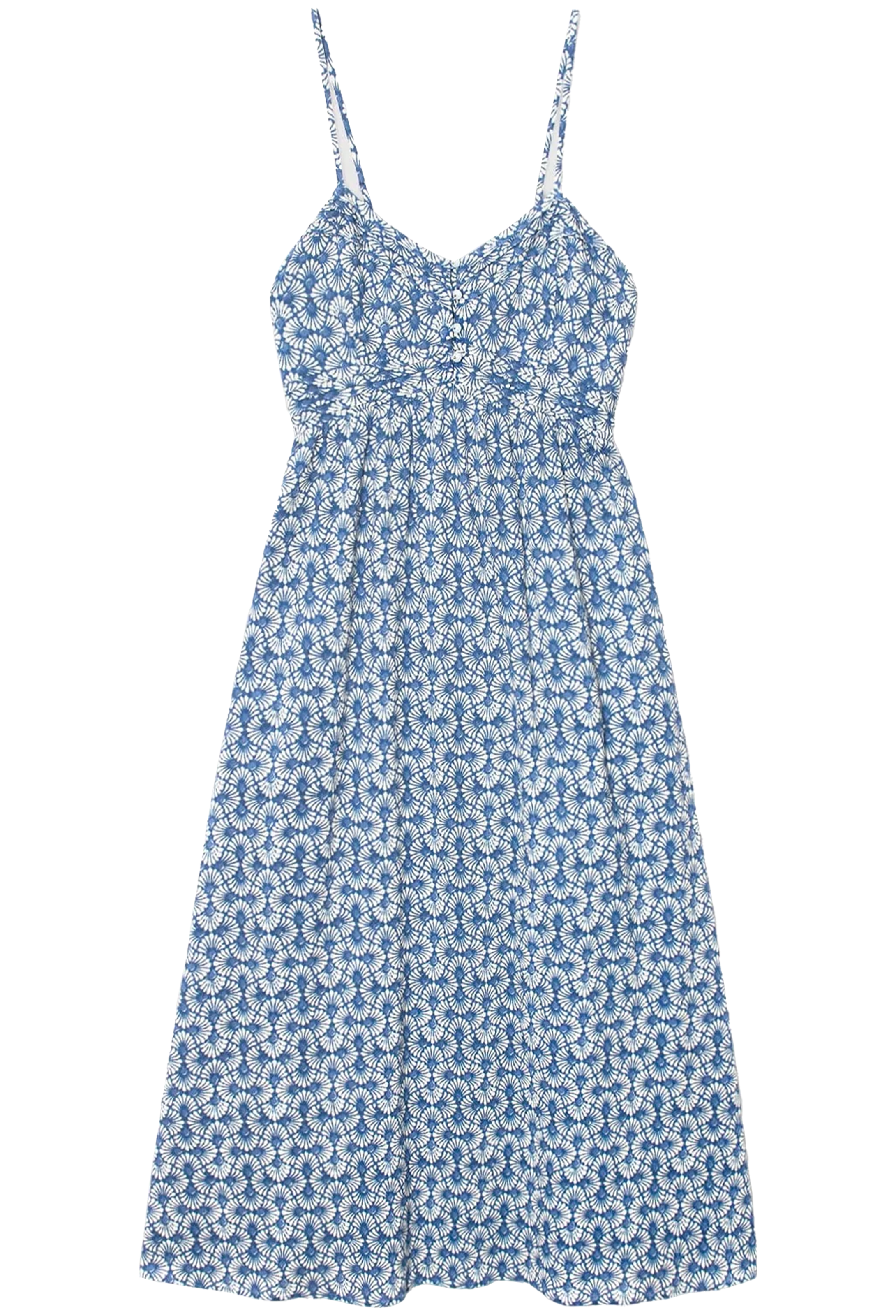 Blue floral dress on a transparent background