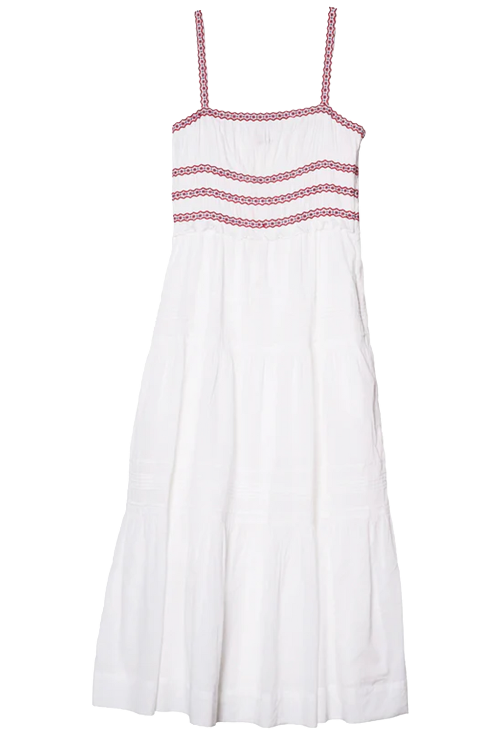 White dress with red trim on a transparent background