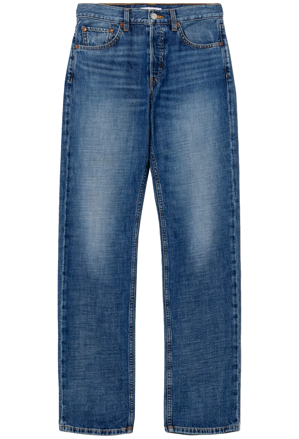 Blue jeans on a white background