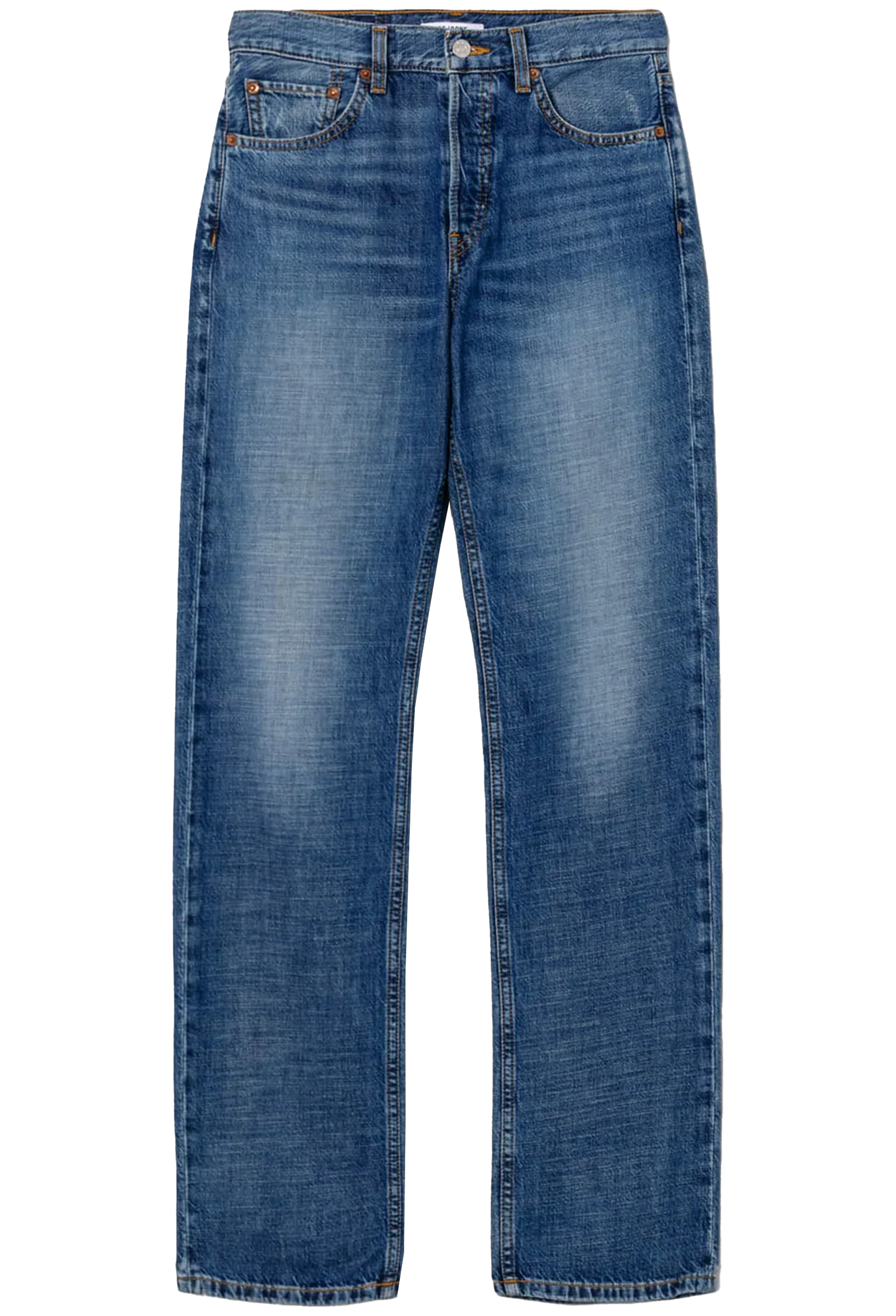 Blue jeans on a white background