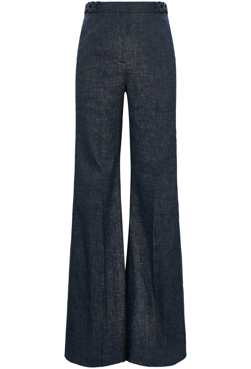 Dark blue wide-leg pants on a white background