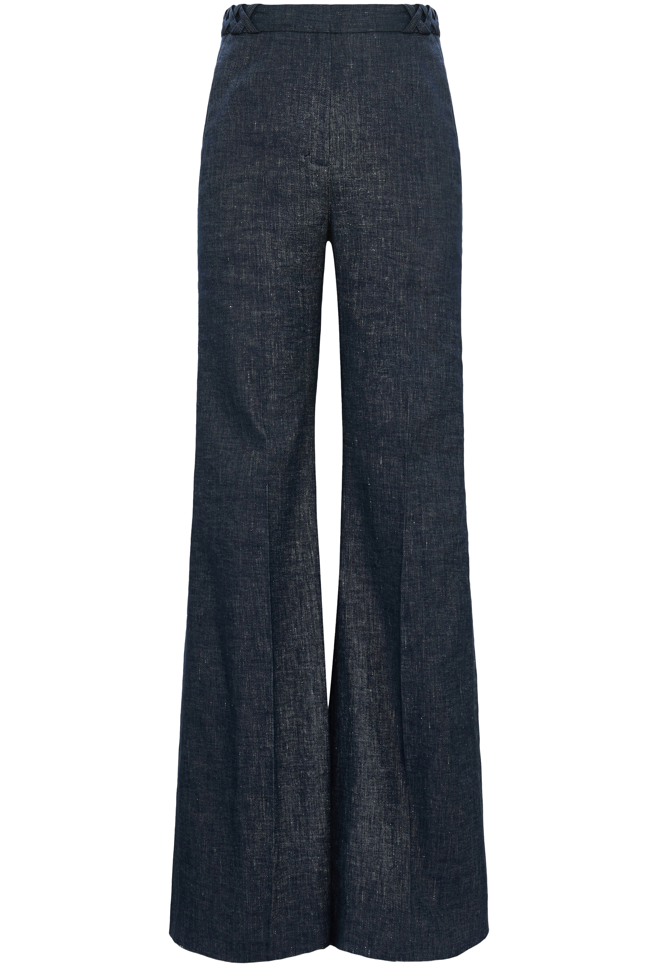Dark blue wide-leg pants on a white background