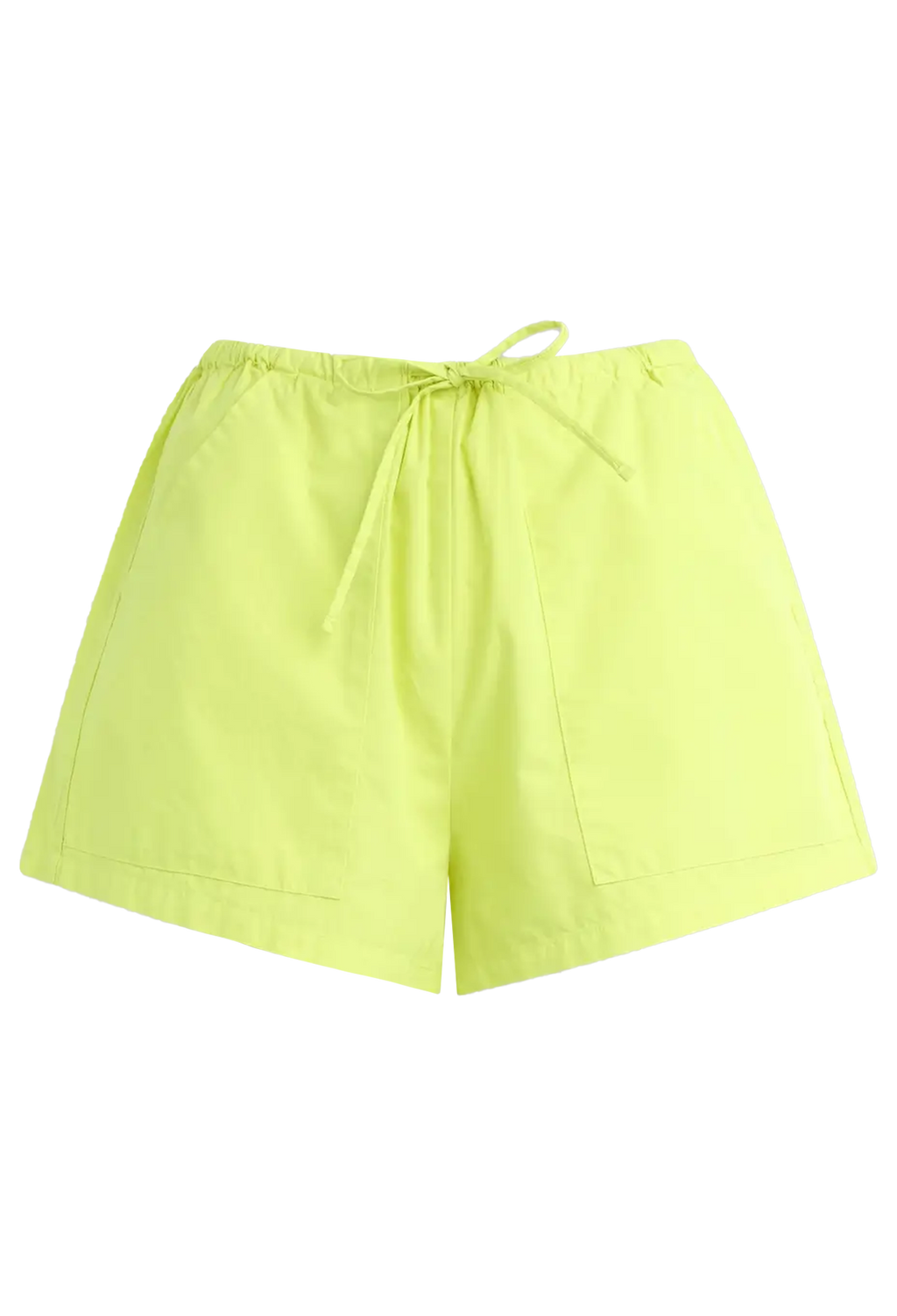 Bright yellow shorts on a white background