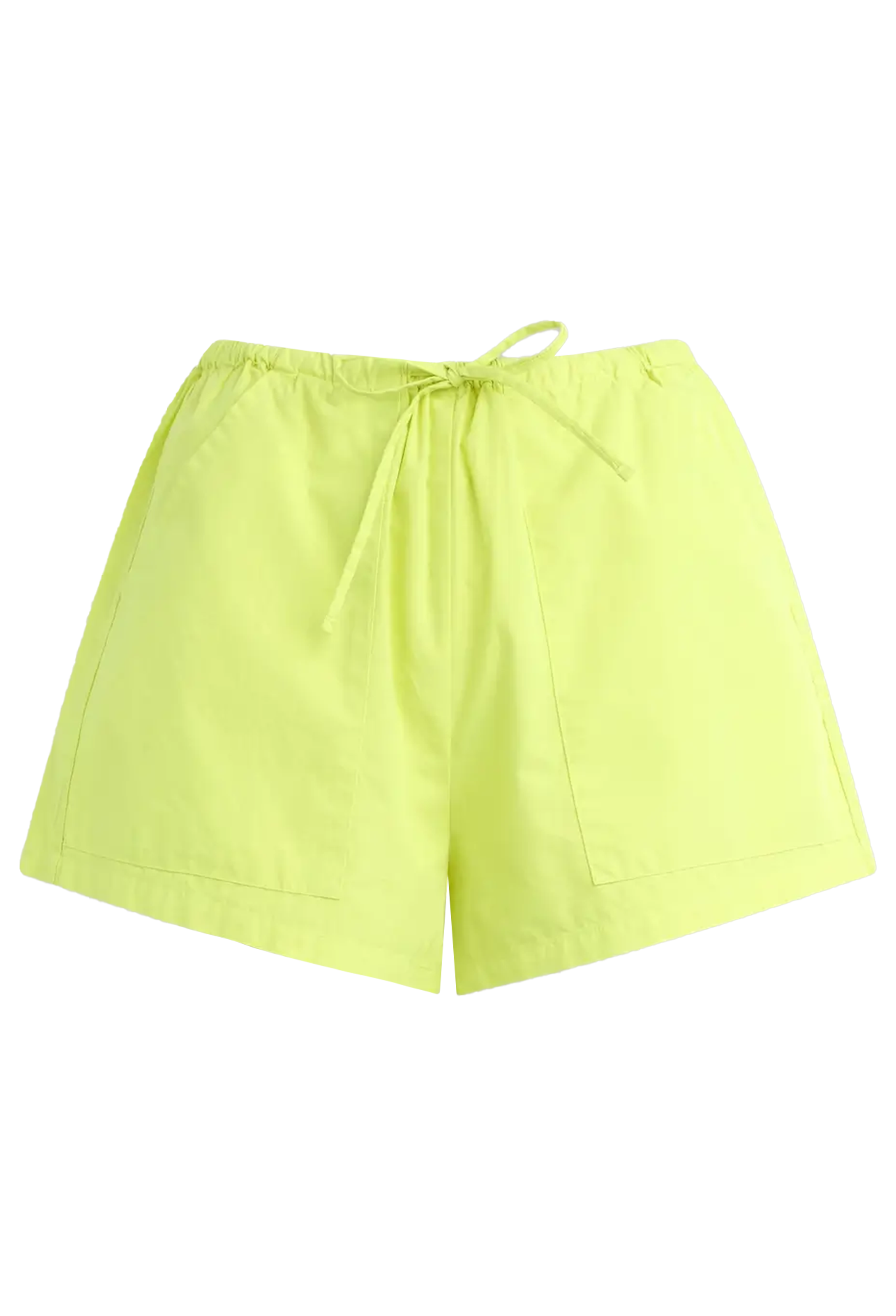 Bright yellow shorts on a white background