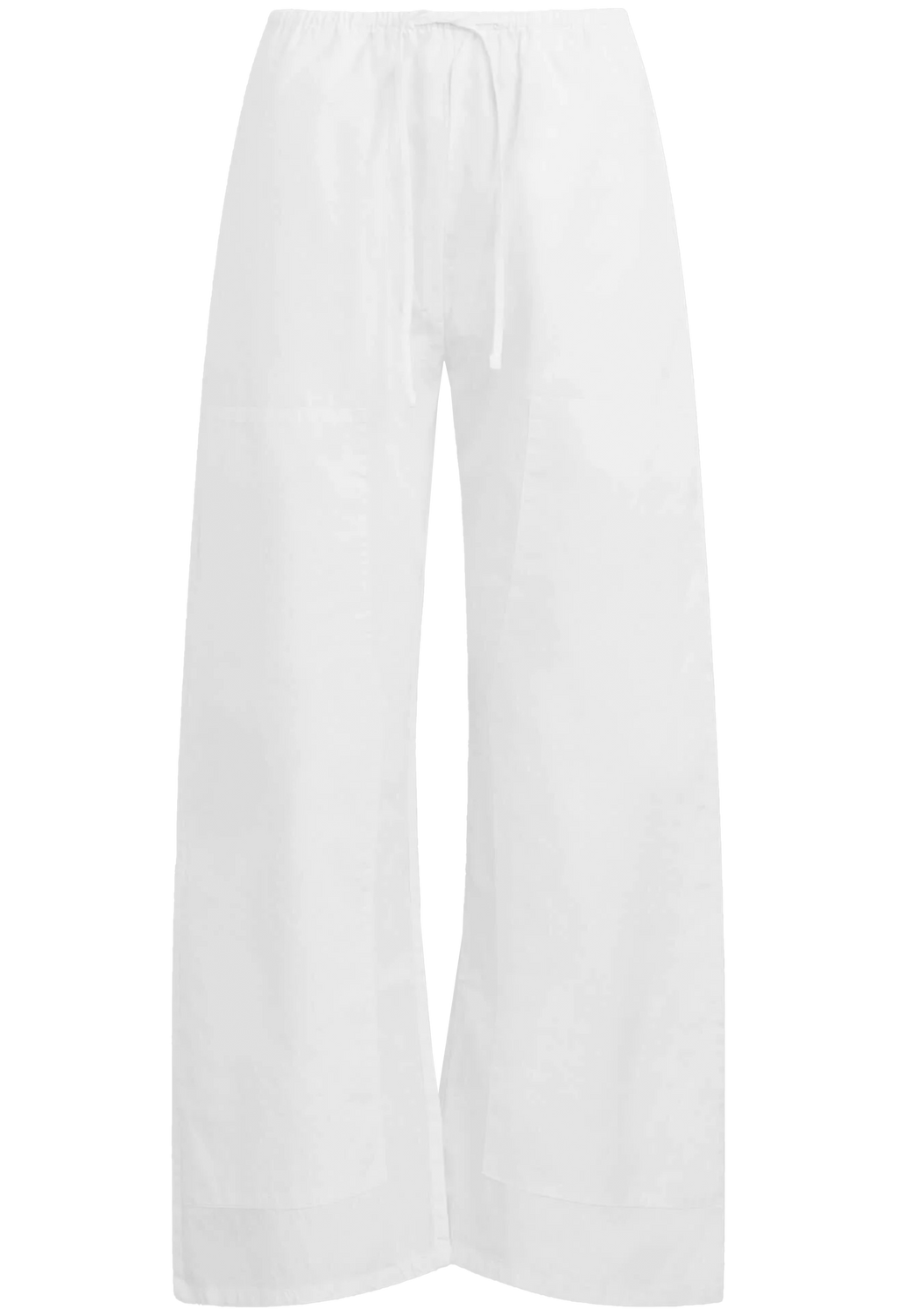 White wide-leg pants on a white background