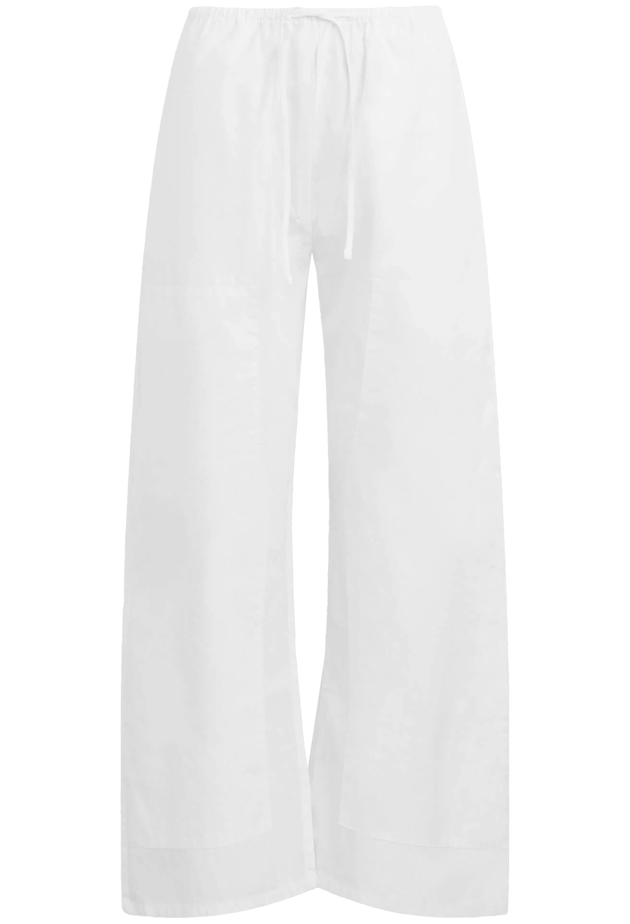 White wide-leg pants on a white background