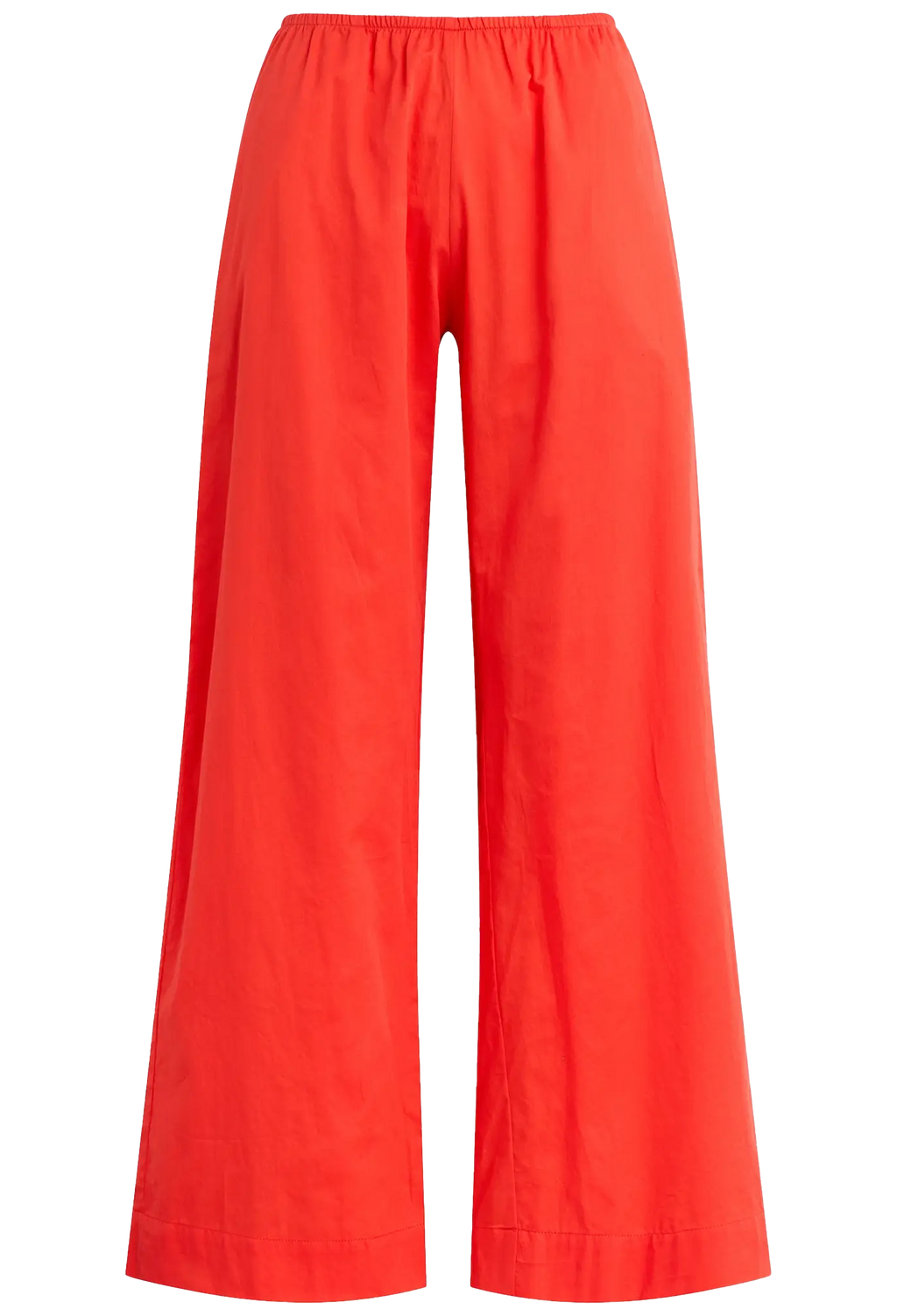 Red wide-leg pants on a white background