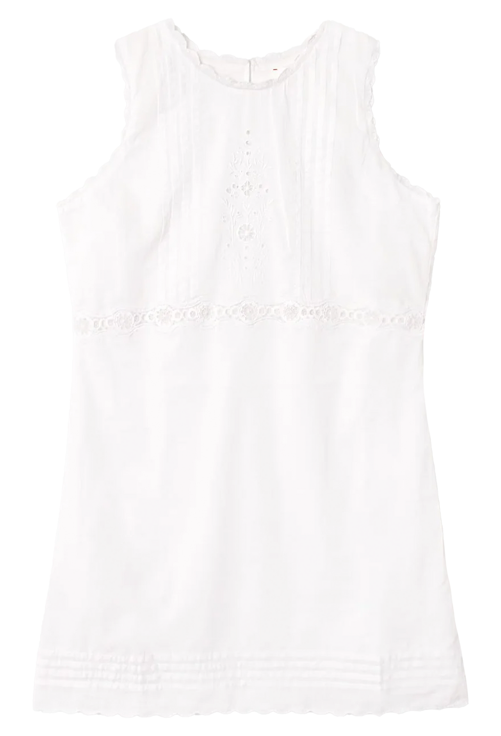 White sleeveless top on a white background