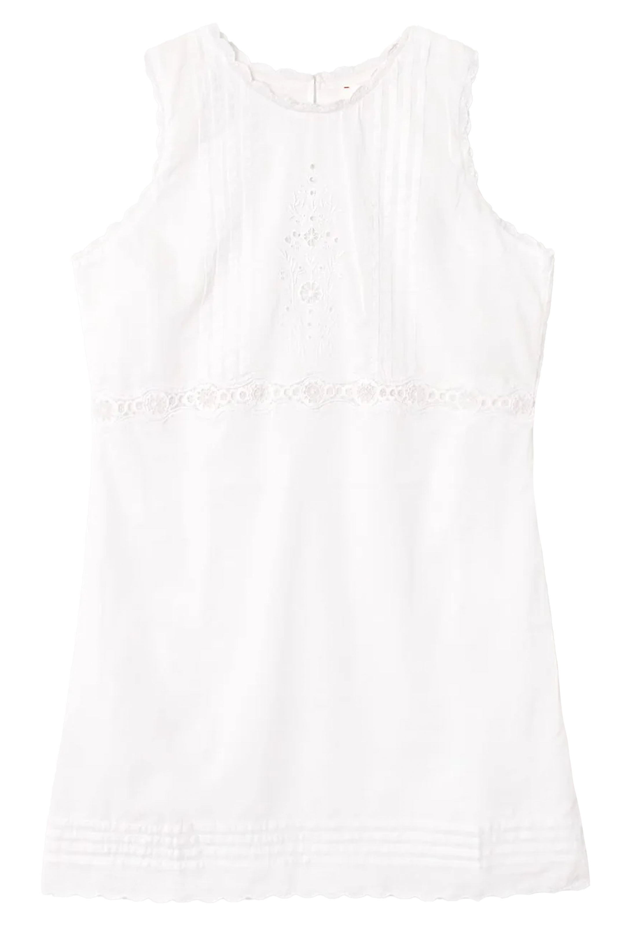 White sleeveless top on a white background