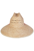 Woven straw hat on a white background