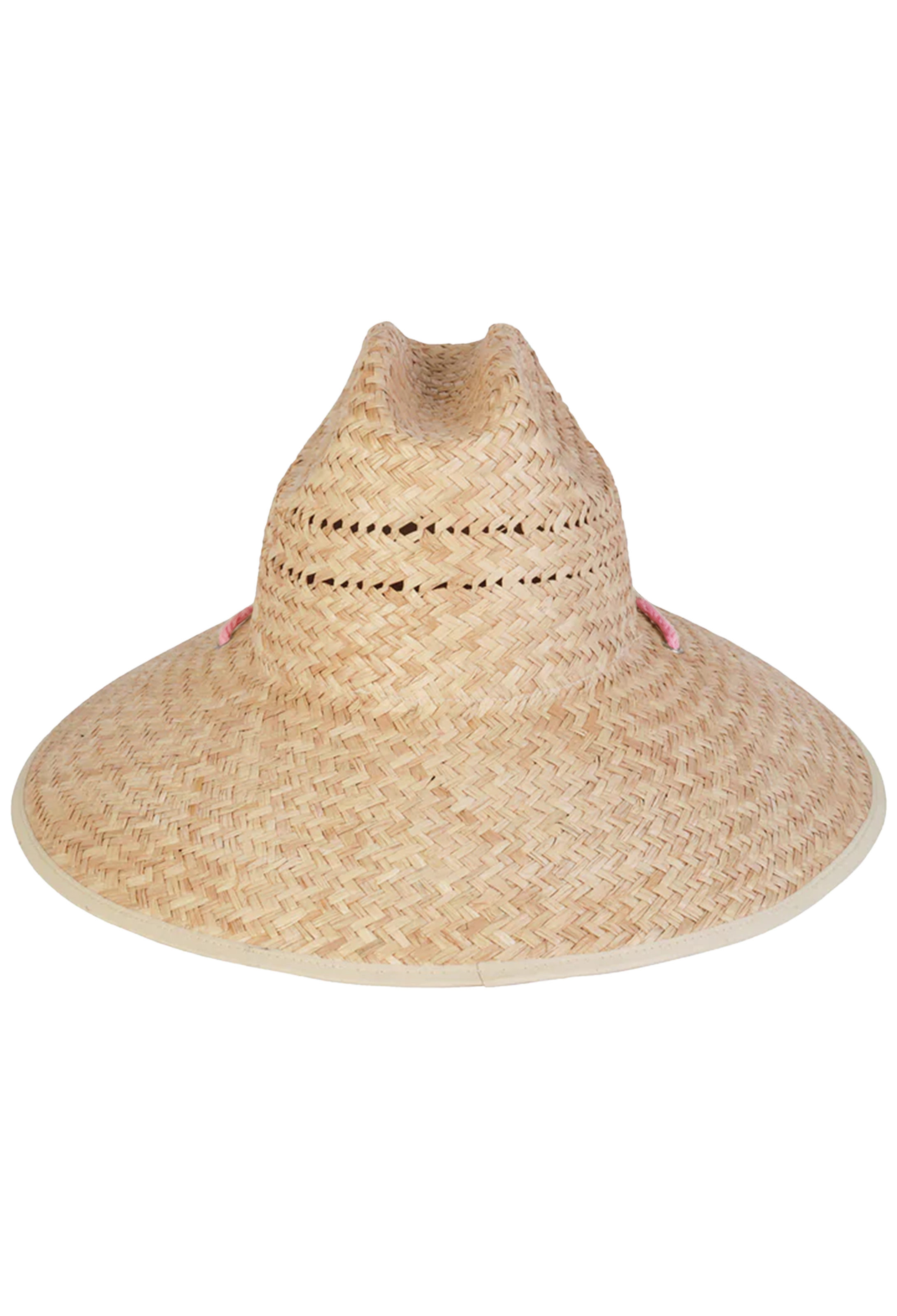 Woven straw hat on a white background