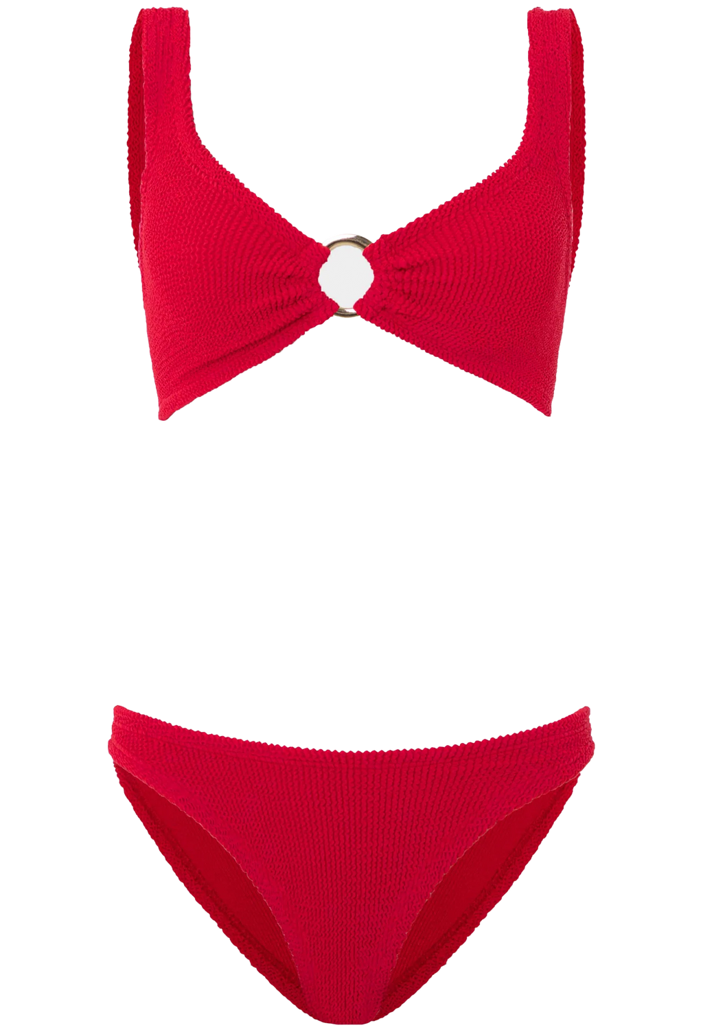 Red bikini set on a white background