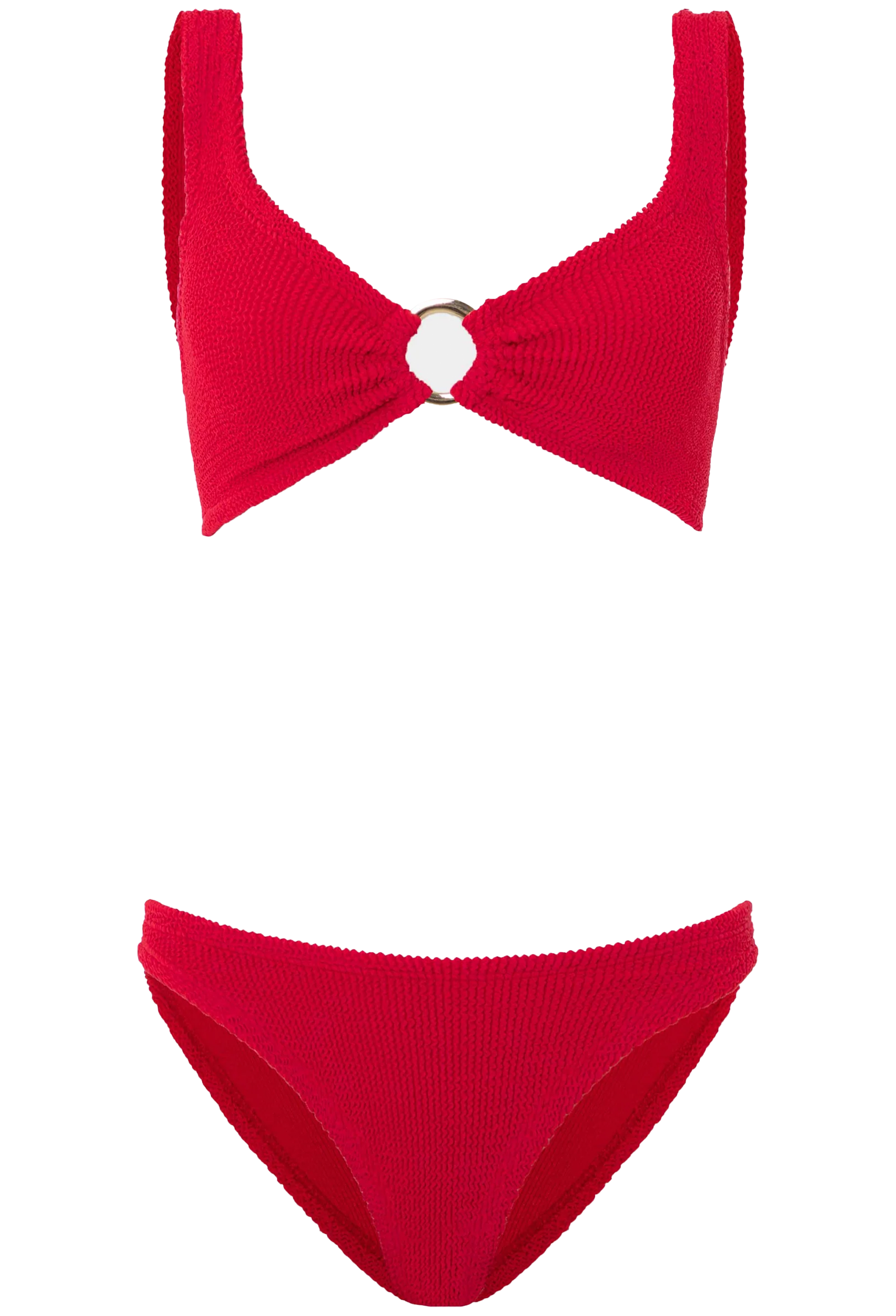 Red bikini set on a white background