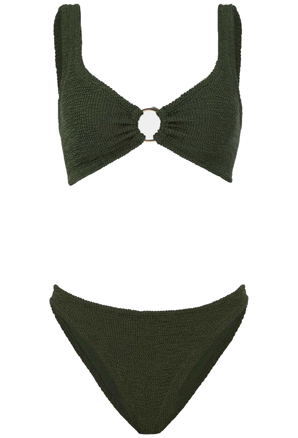 Green bikini set on a white background