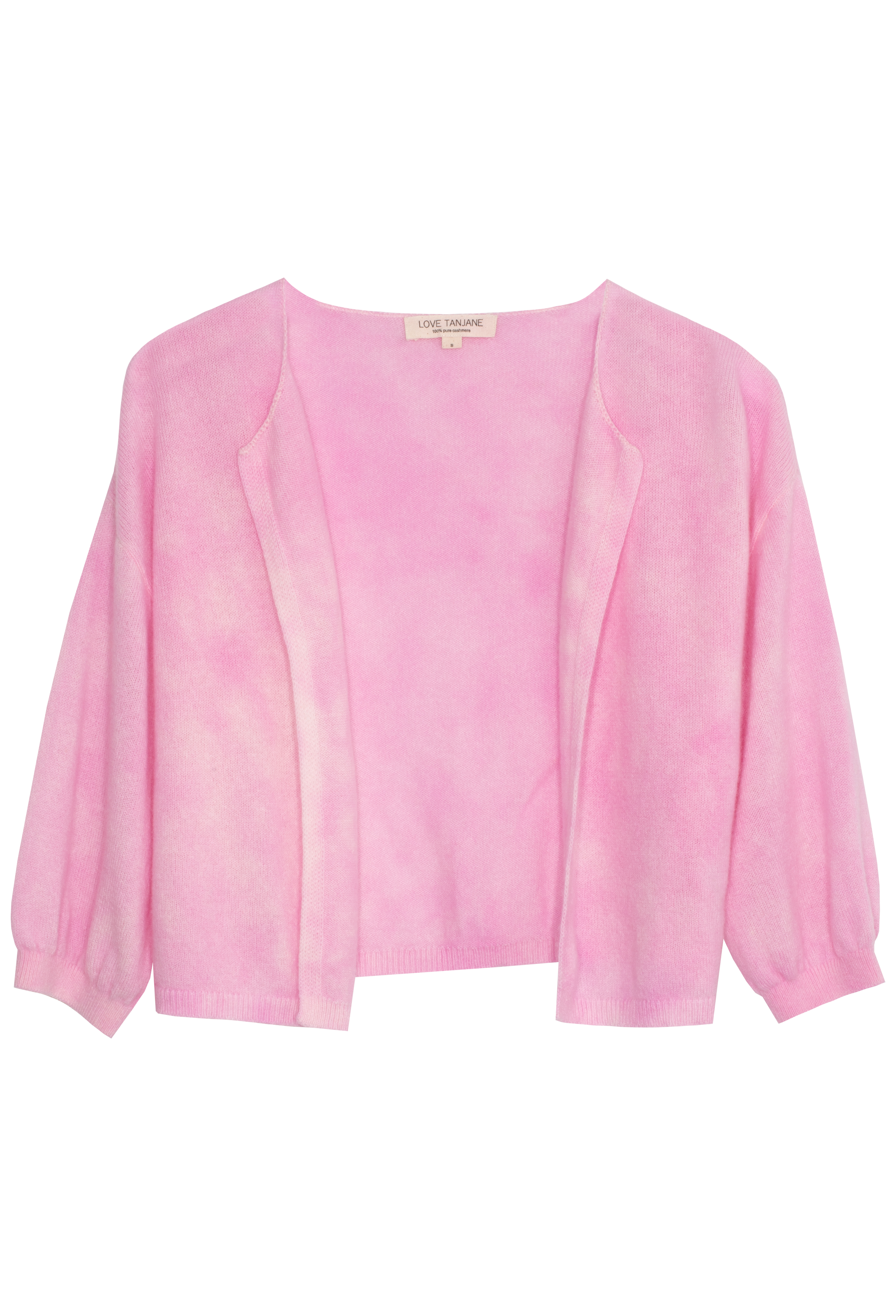 Pink cardigan on a white background