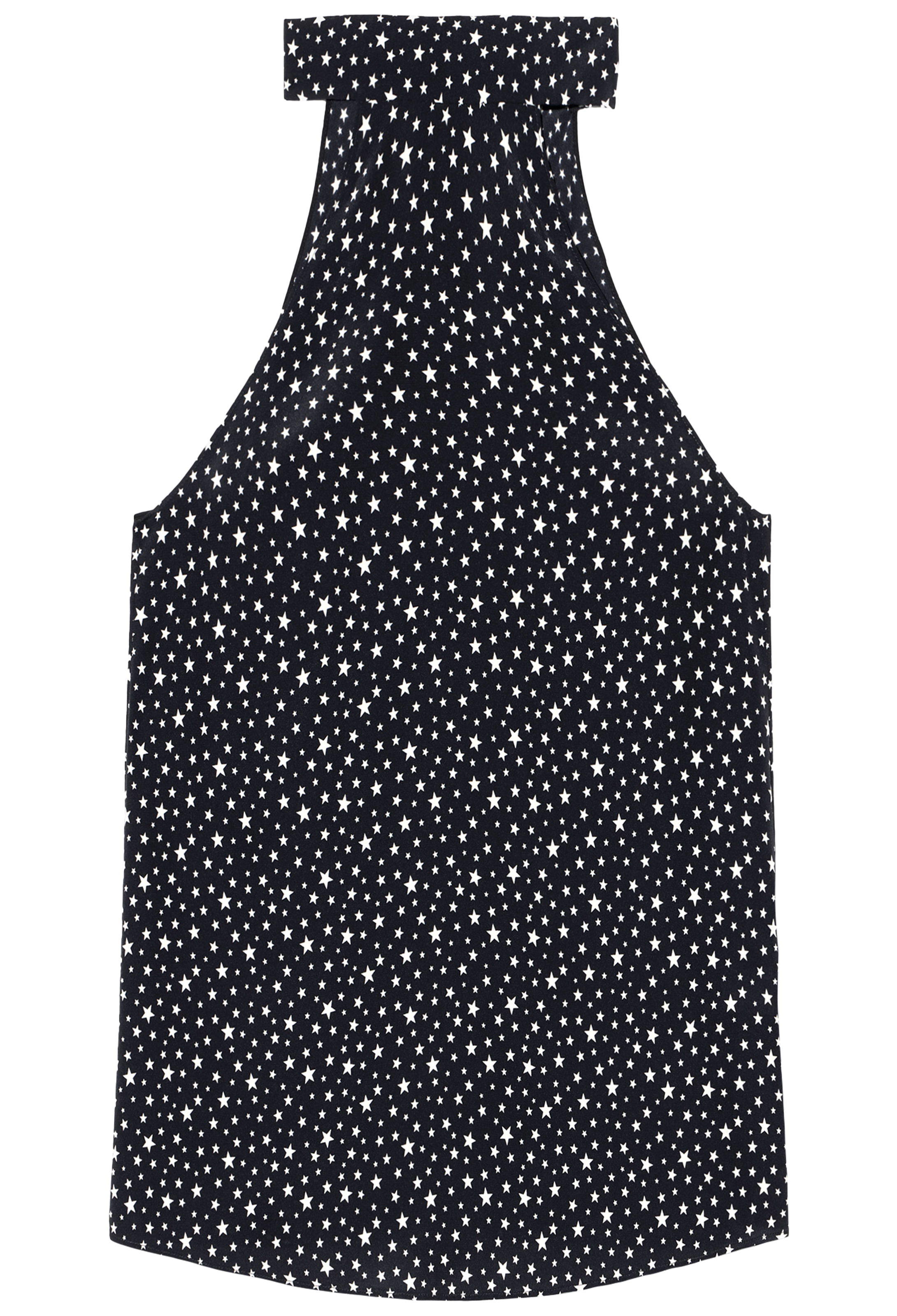 Black top with white star pattern on a white background