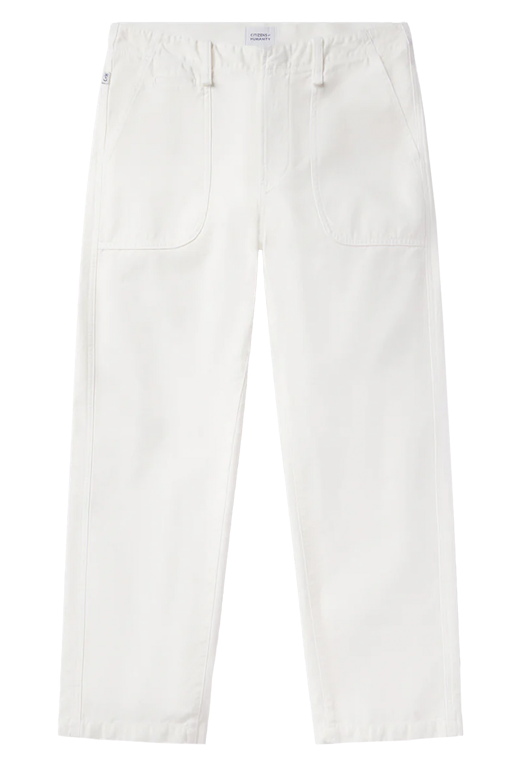 White pants on a white background
