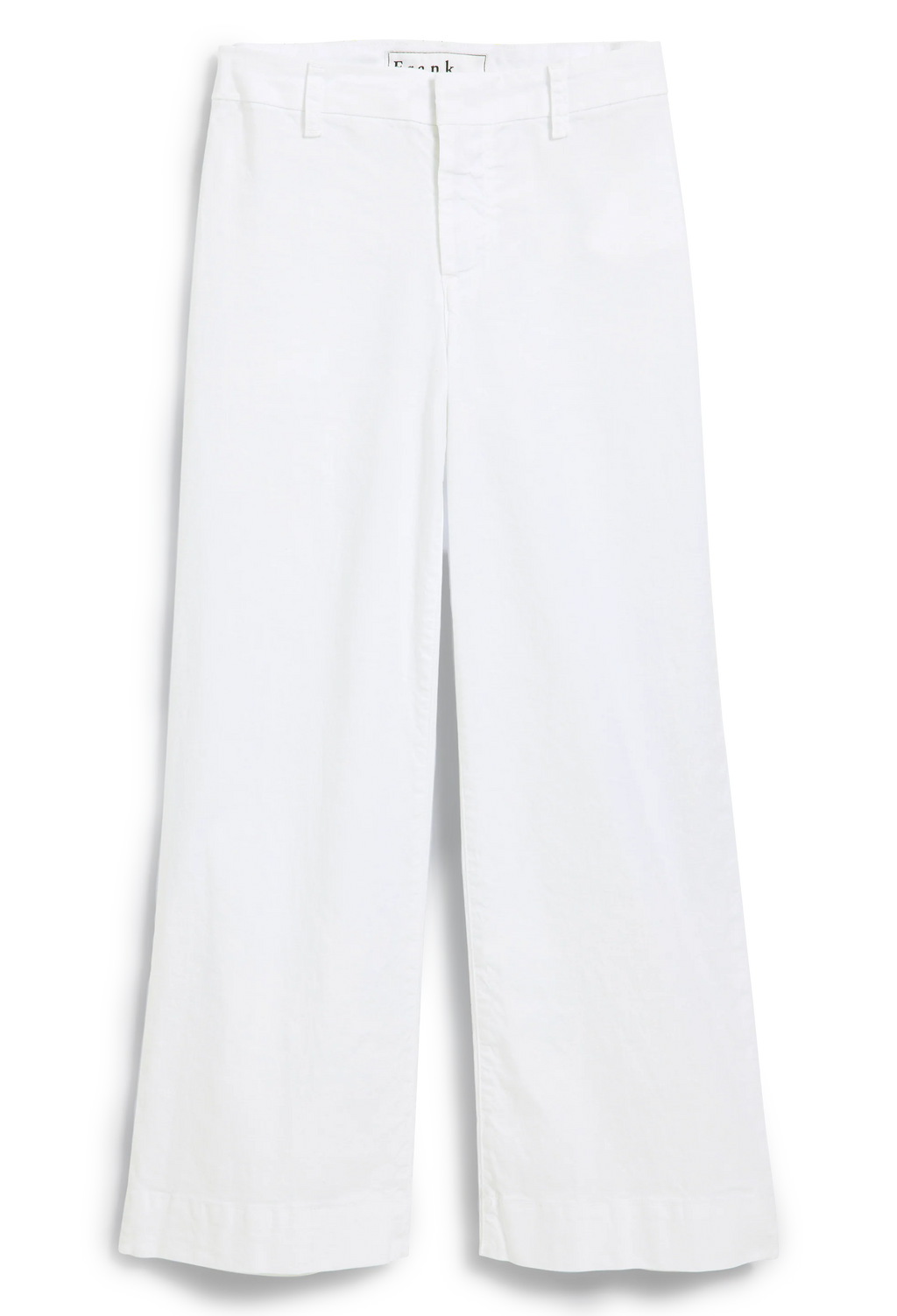 White wide-leg pants on a white background