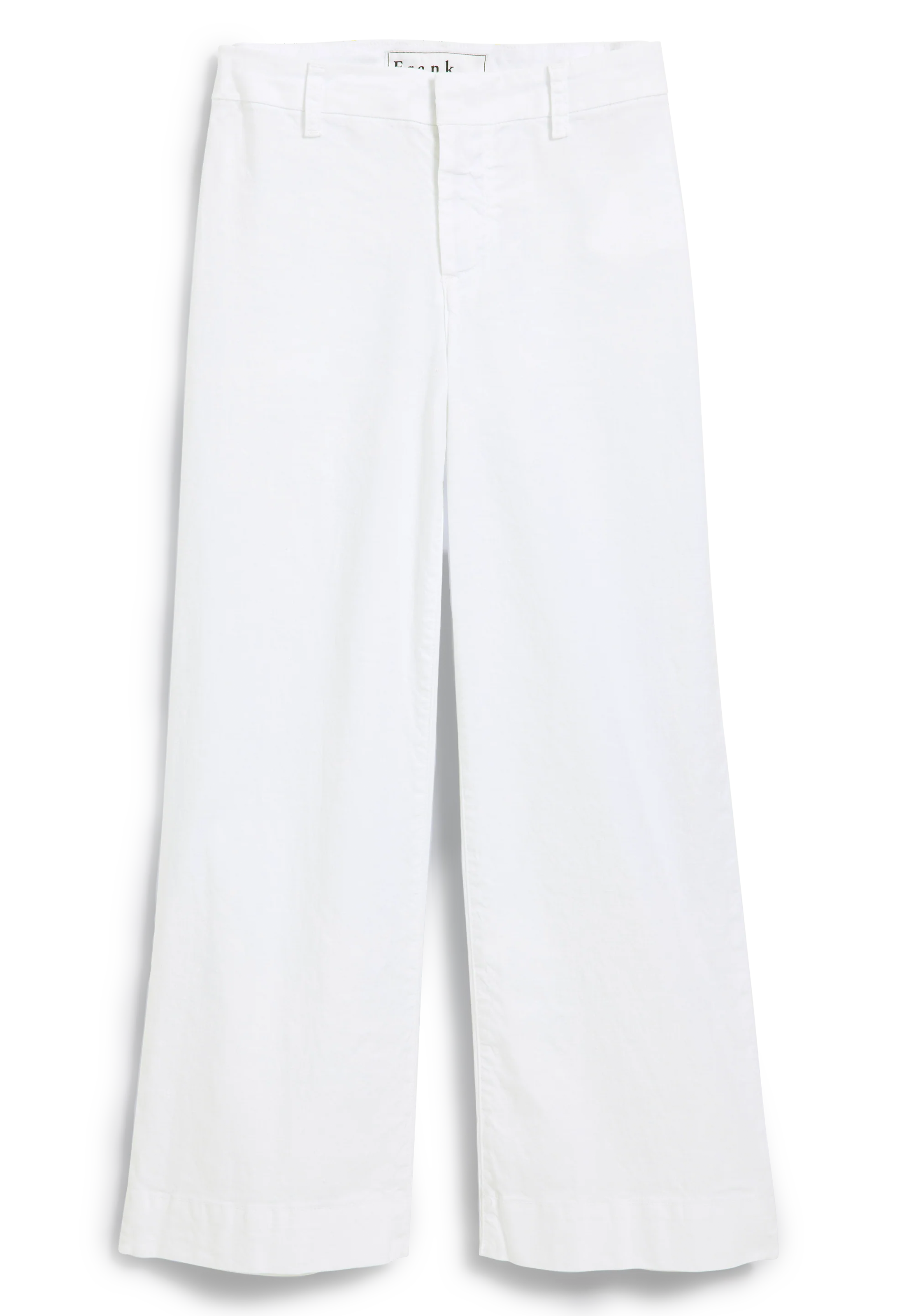 White wide-leg pants on a white background