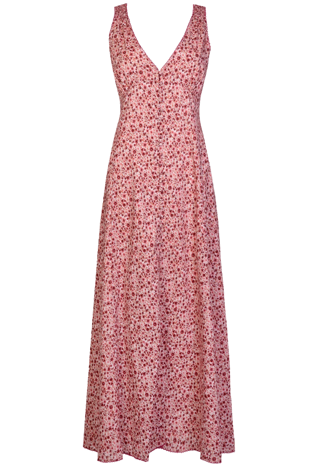 Pink floral dress on a white background