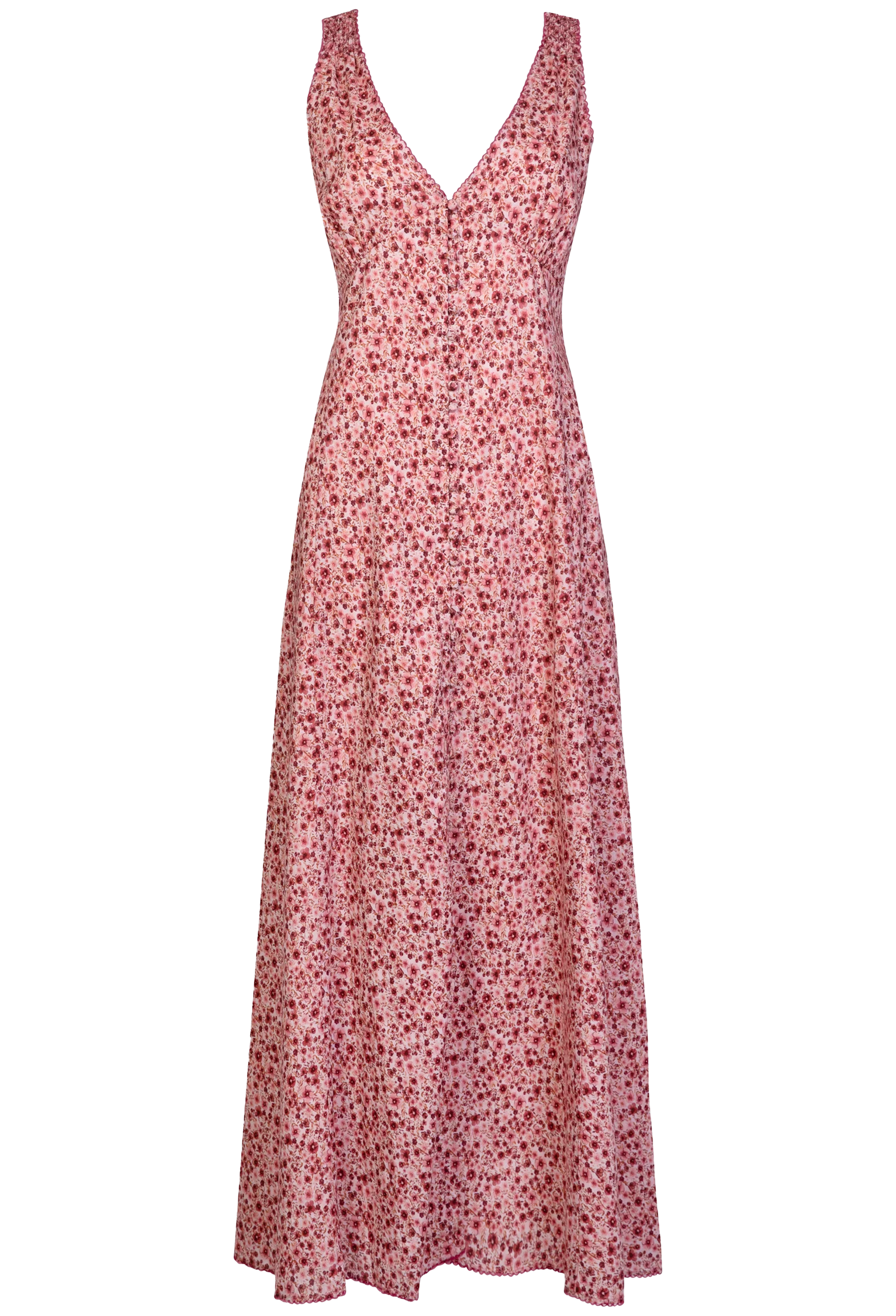 Pink floral dress on a white background